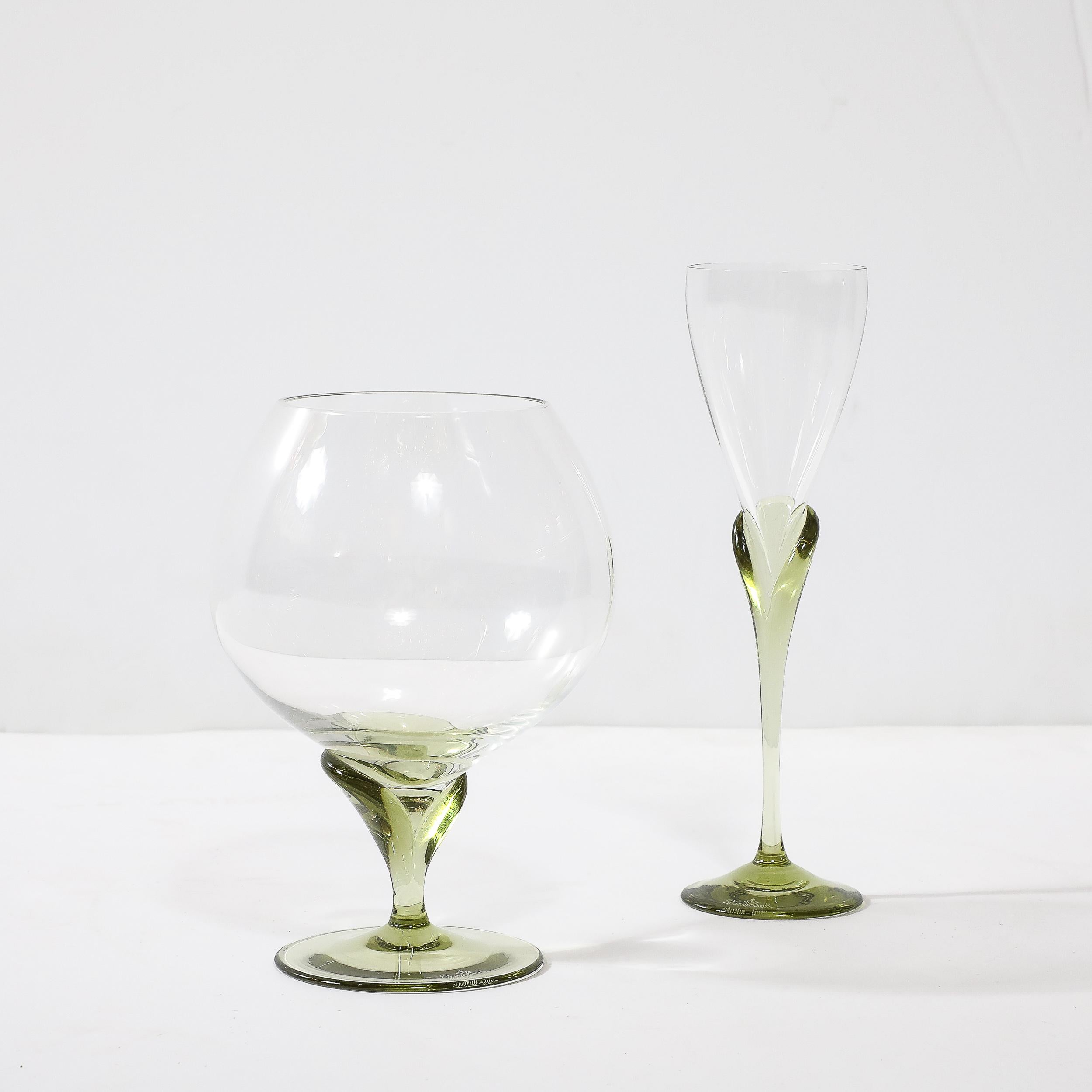 Set of 16 Papyrus Pattern Rosenthal Cordial & Brandy Sniffer Crystal Stemware For Sale 7