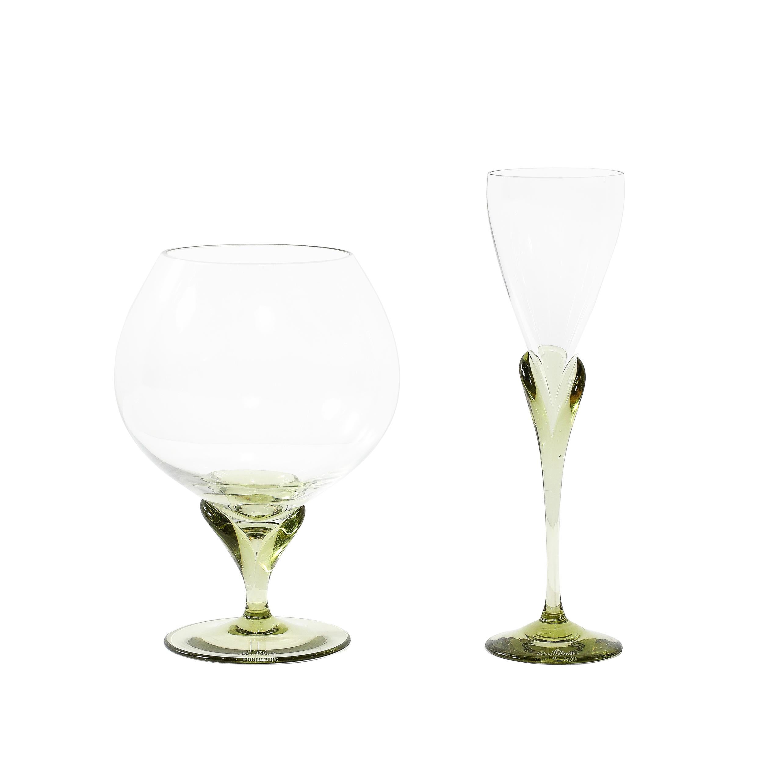 This elegant set of 16 crystal stemware pieces by Rosenthal, crafted in Germany circa 1985, highlights the style and sophistication synonymous with the brand. Featuring the coveted 
