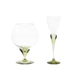 Set of 16 Papyrus Pattern Rosenthal Cordial & Brandy Sniffer Crystal Stemware