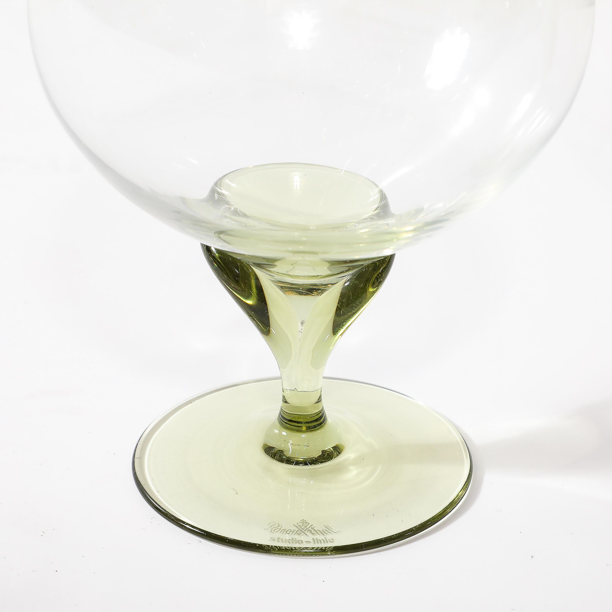 Set of 16 Papyrus Pattern Rosenthal Cordial & Brandy Sniffer Crystal Stemware In Excellent Condition For Sale In New York, NY