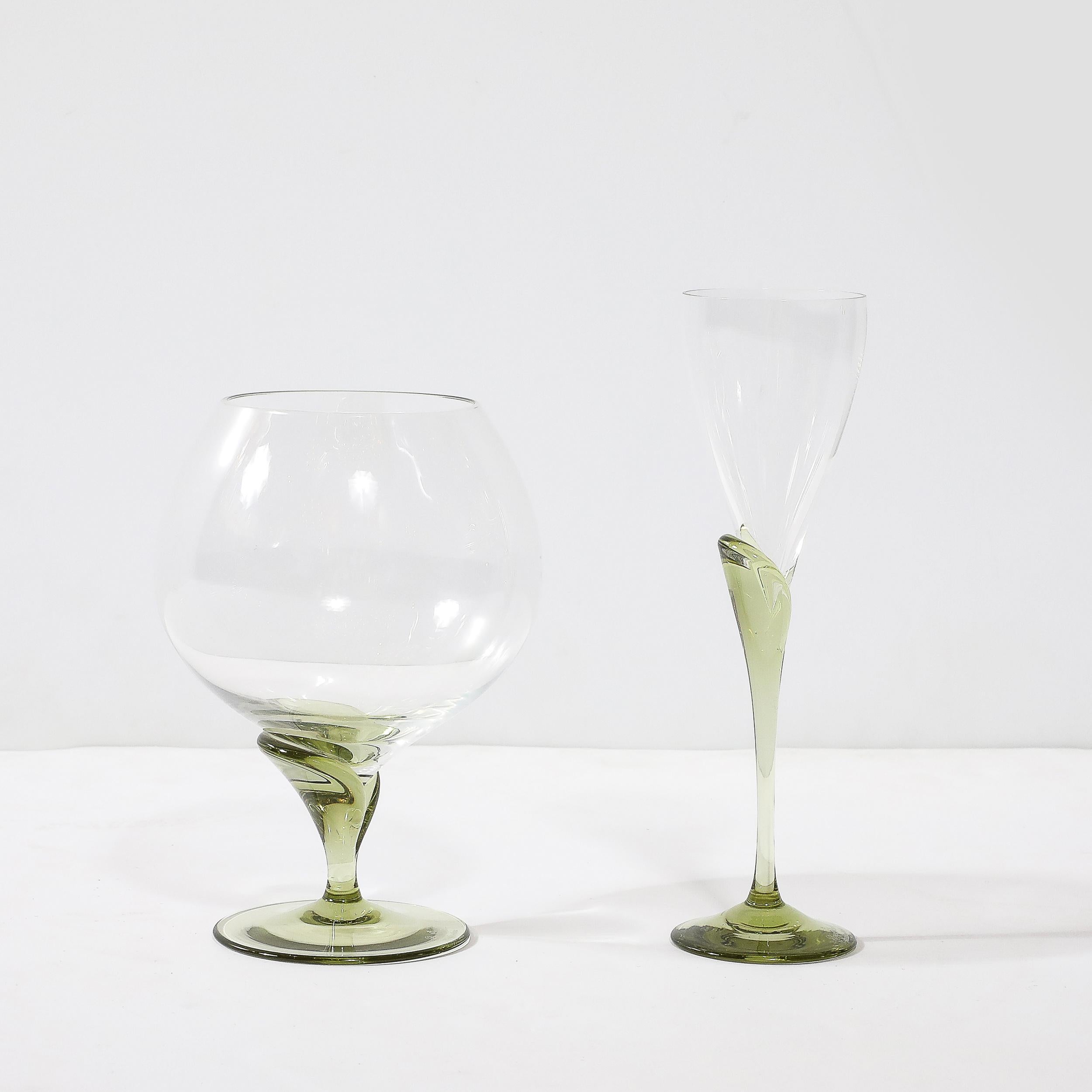 Set of 16 Papyrus Pattern Rosenthal Cordial & Brandy Sniffer Crystal Stemware For Sale 3