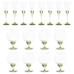 Set di 16 bicchieri di cristallo con motivo papiro Rosenthal Cordial & Brandy Sniffer