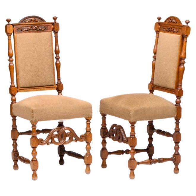 Set of 16 Portuguese Wooden Chairs, circa 19th Century For Sale