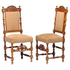 Antique Set of 16 Portuguese Wooden Chairs, circa 19th Century