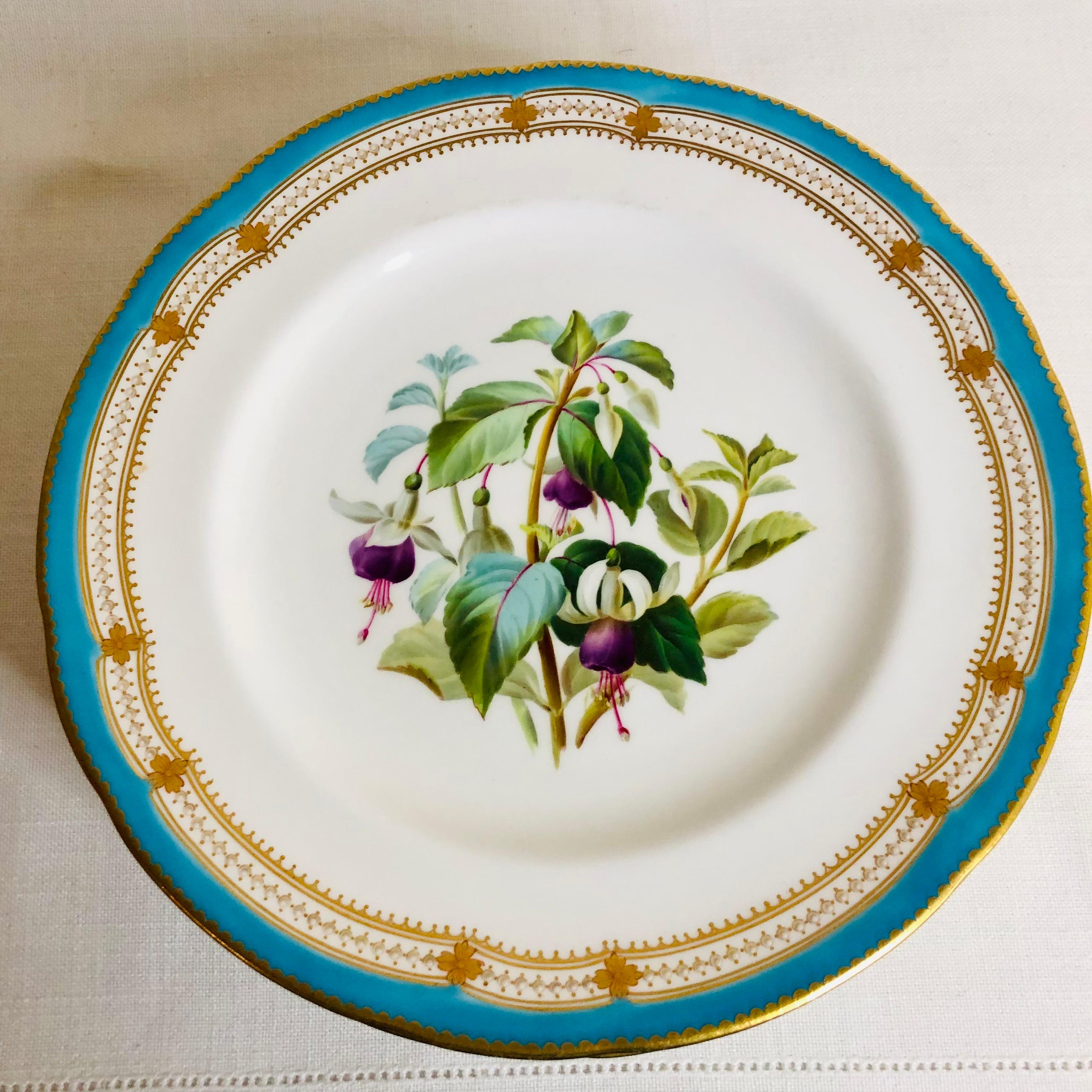 Set of 16 Rare Minton Plates Each Hand-Painted with a Different Flower Bouquet 5