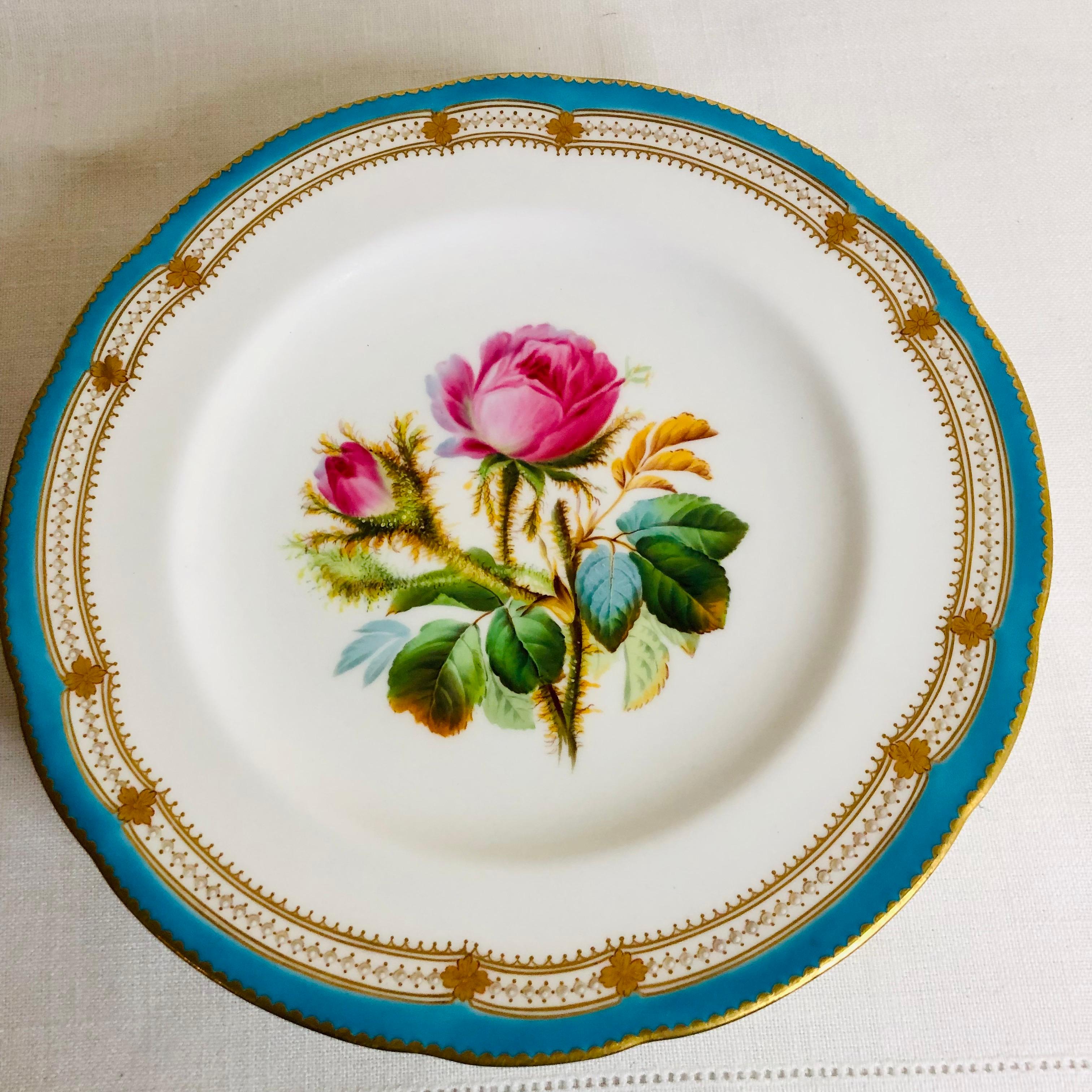 Set of 16 Rare Minton Plates Each Hand-Painted with a Different Flower Bouquet 7
