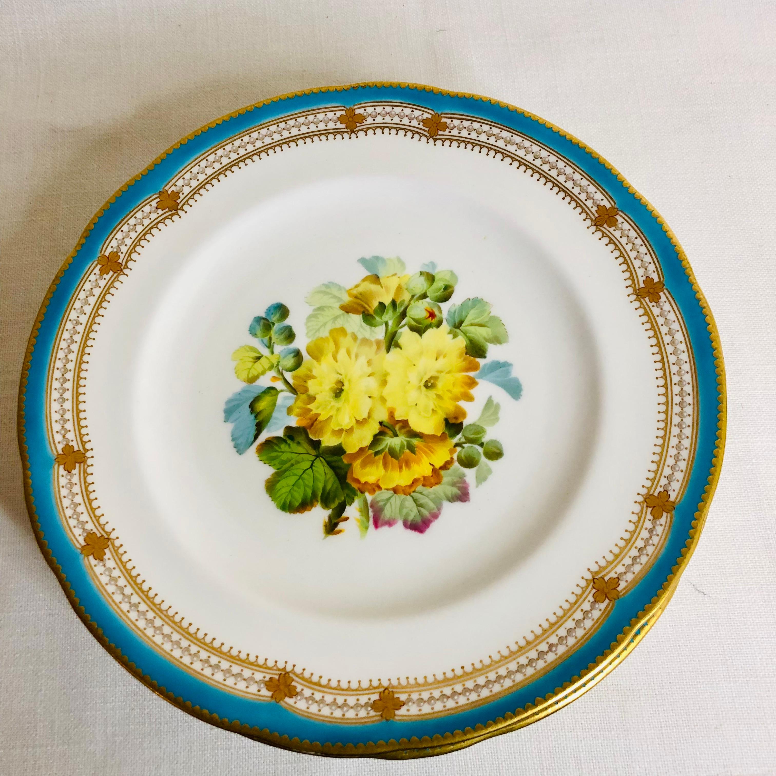 Set of 16 Rare Minton Plates Each Hand-Painted with a Different Flower Bouquet 8