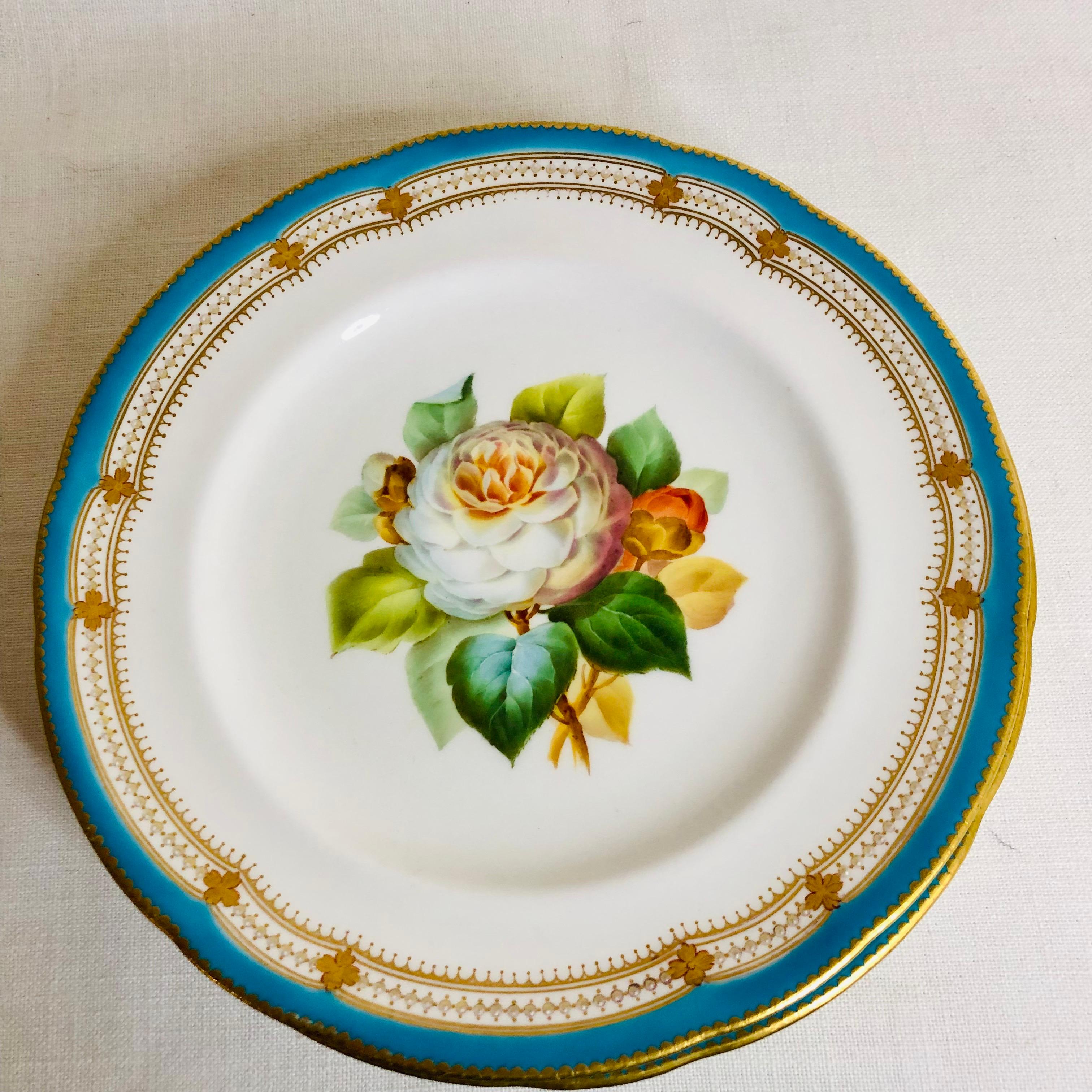 Set of 16 Rare Minton Plates Each Hand-Painted with a Different Flower Bouquet 9