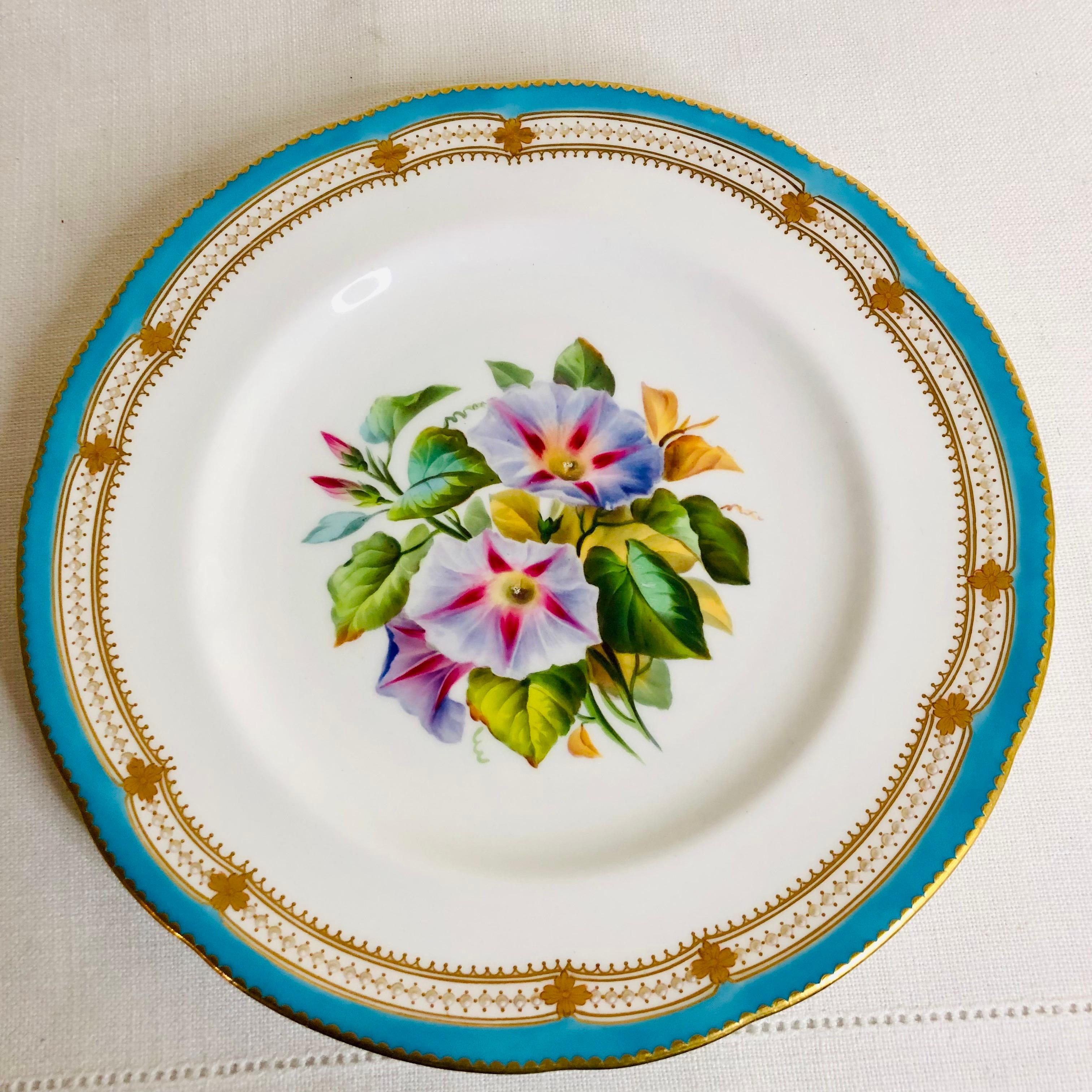 Set of 16 Rare Minton Plates Each Hand-Painted with a Different Flower Bouquet 13