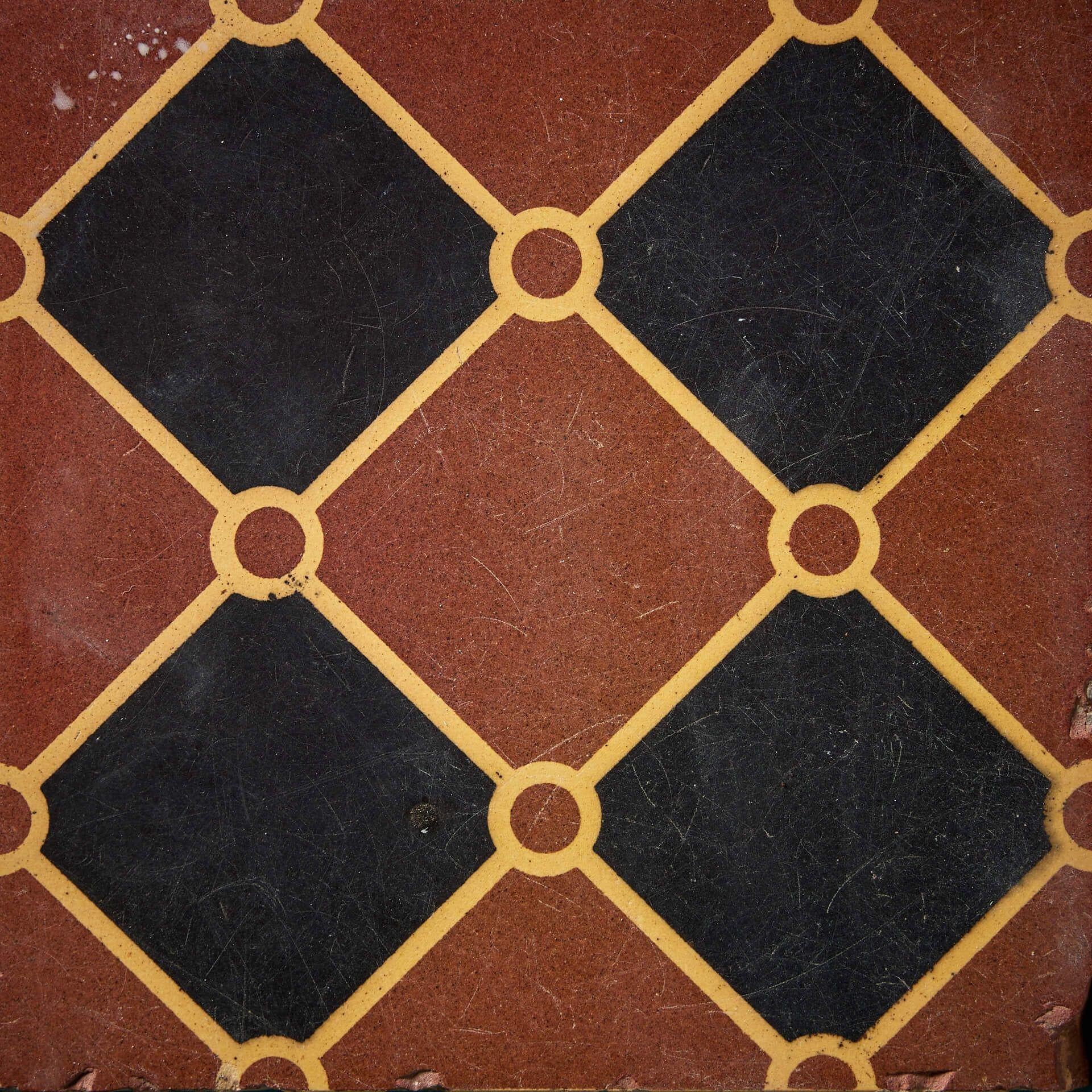English Set of 16 Reclaimed Patterned Encaustic Tiles by Godwin For Sale