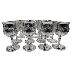 Set of 16 Reed & Barton Sterling Silver Goblets in Francis I Pattern