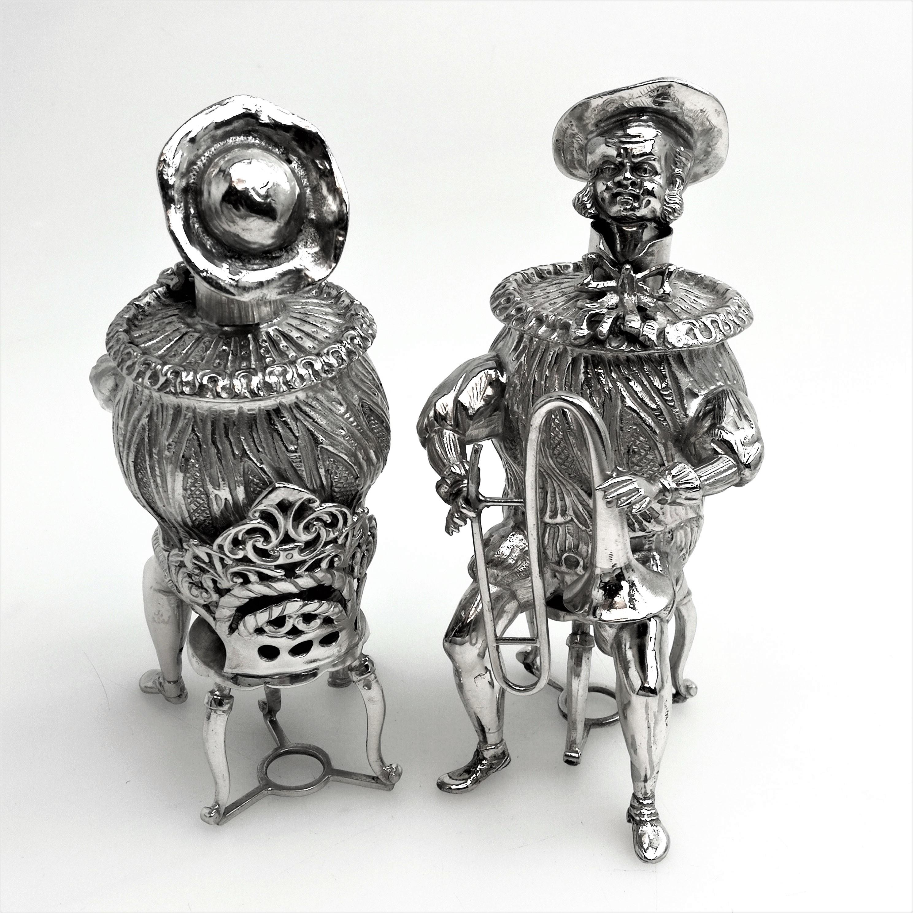 Set of 16 Solid Silver Musician Models Table Figures Hanau Germany, circa 1900 6