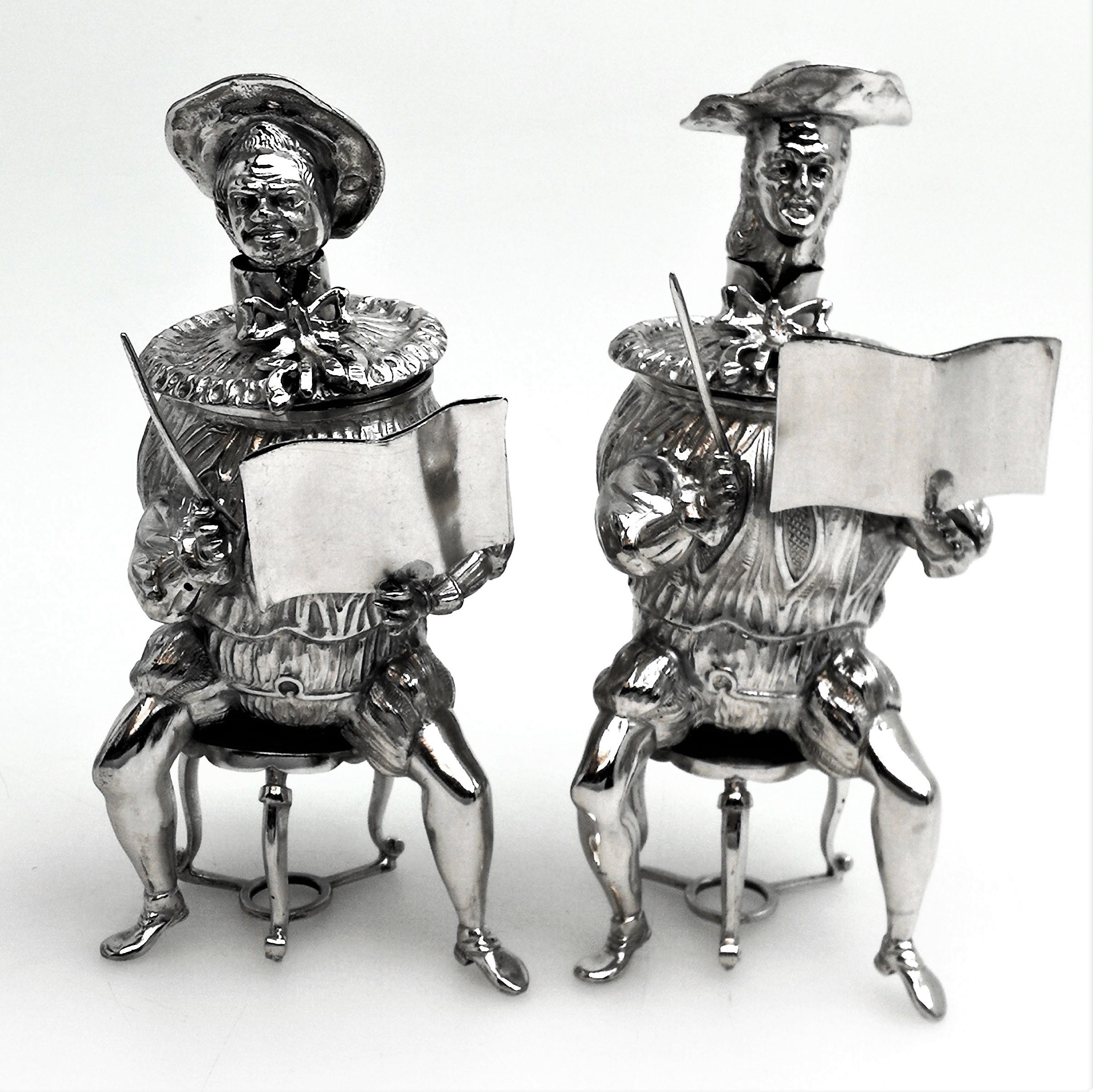 Set of 16 Solid Silver Musician Models Table Figures Hanau Germany, circa 1900 9