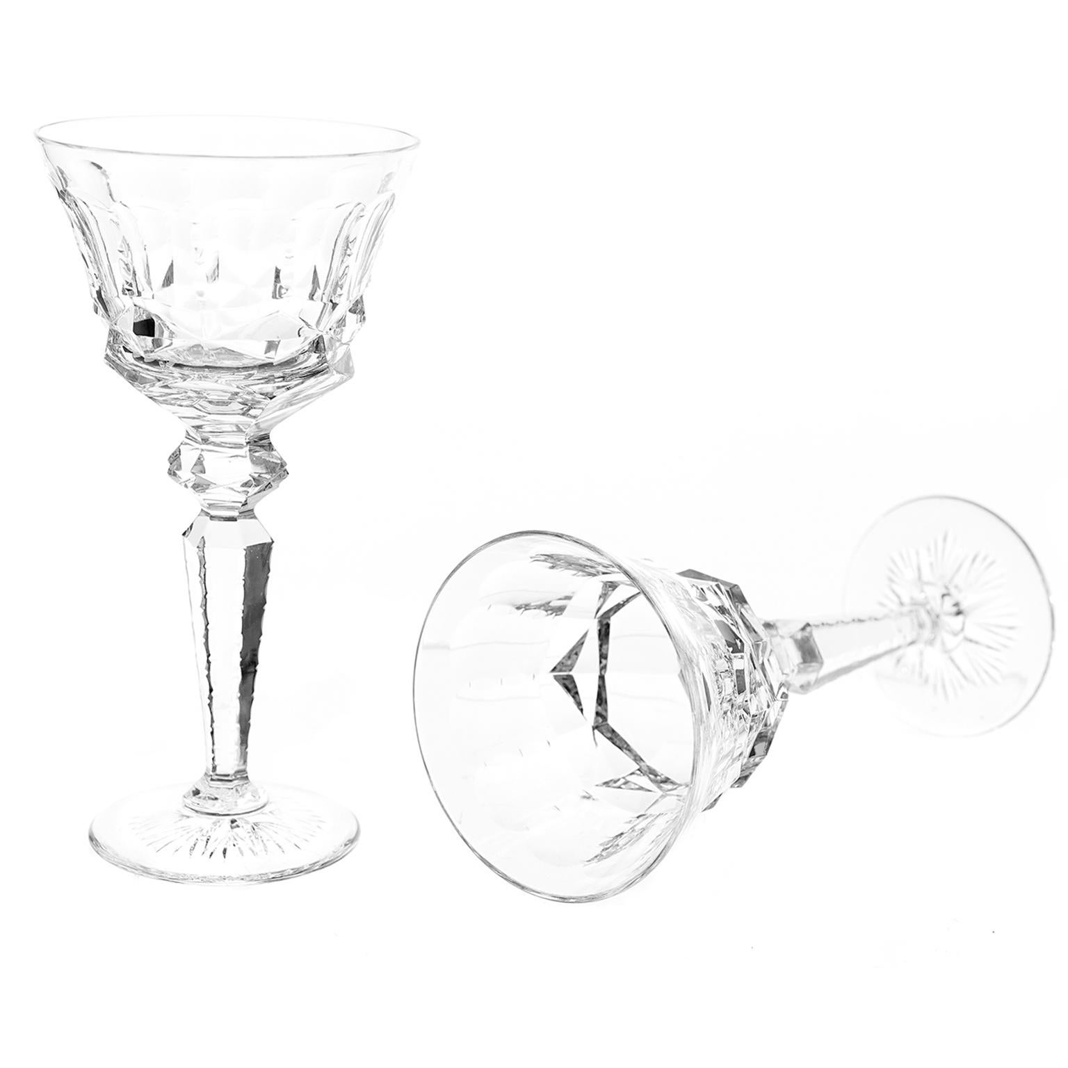 Mid-20th Century Set of 16 St. Louis Wine Goblets