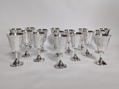 Set of 16 Sterling Silver Gorham Water Goblets