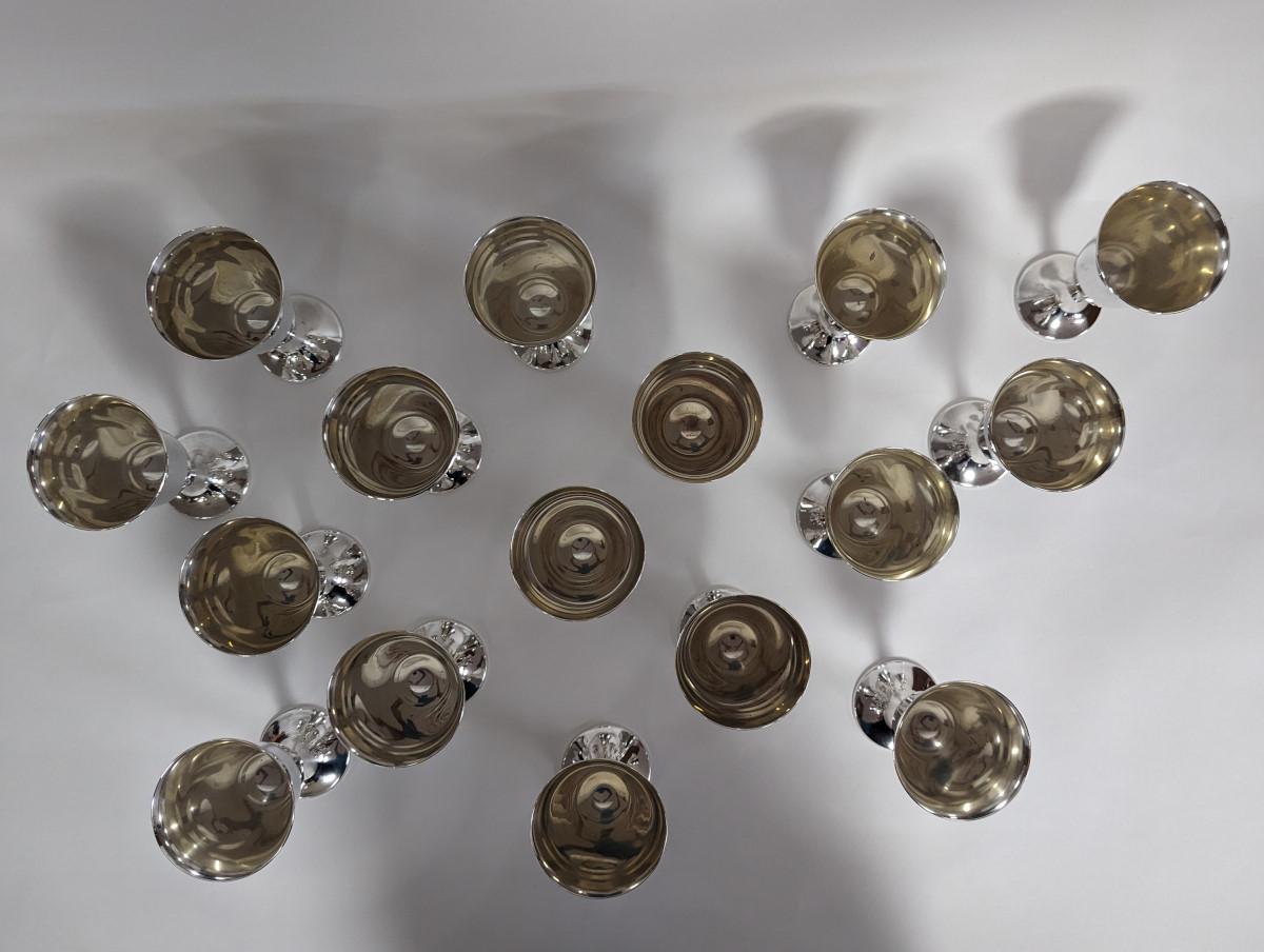 Set of 16 Sterling Silver Gorham Water Goblets 2
