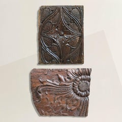Set of 16th and 18th Century French Carved Panels on Custom Wall Mounts