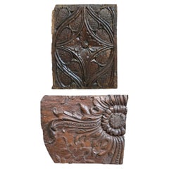 Set of 16th and 18th Century French Carved Panels on Custom Wall Mounts