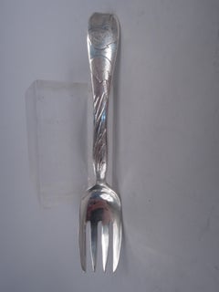 Set of 17 Antique Tiffany Lap Over Edge Sterling Silver Fish Forks