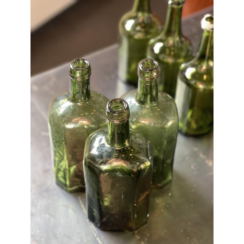 Set of 17 Bubbled Glass Water Bottles, France, 1925 For Sale 5