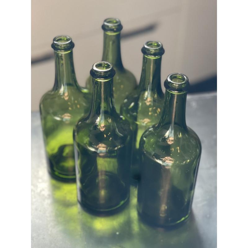 Set of 17 Bubbled Glass Water Bottles, France, 1925 For Sale 7