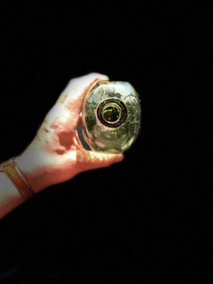 Set of 17 Bubbled Glass Water Bottles, France, 1925