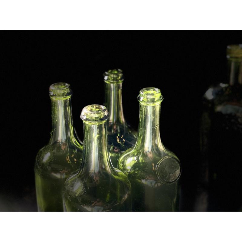 Set of 17 Bubbled Glass Water Bottles, France, 1925 For Sale 2