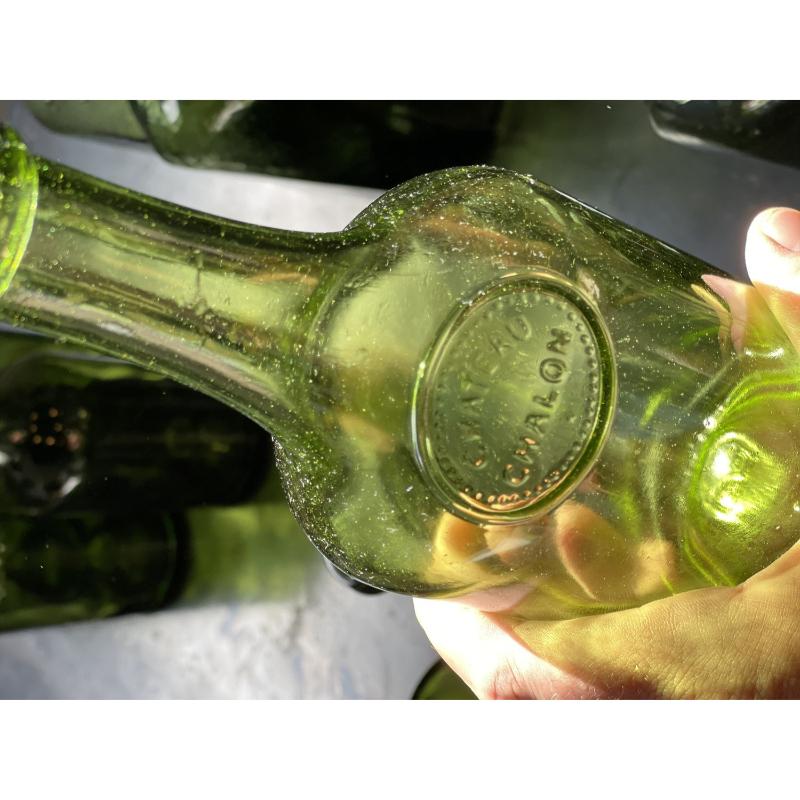 Set of 17 Bubbled Glass Water Bottles, France, 1925 For Sale 3