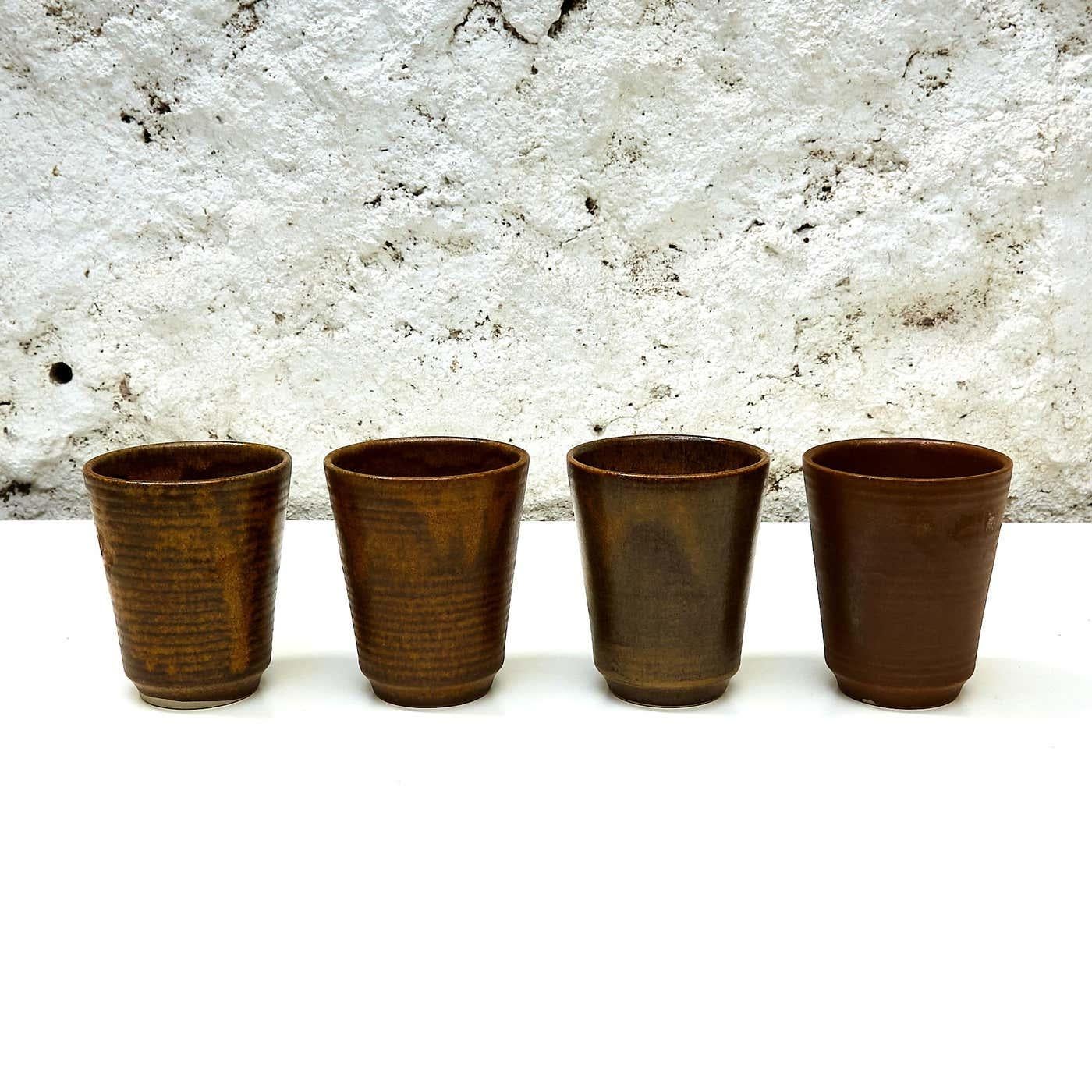 Set of 17 Ceramic Glass by Grespots, circa 1960 In Good Condition For Sale In Barcelona, ES