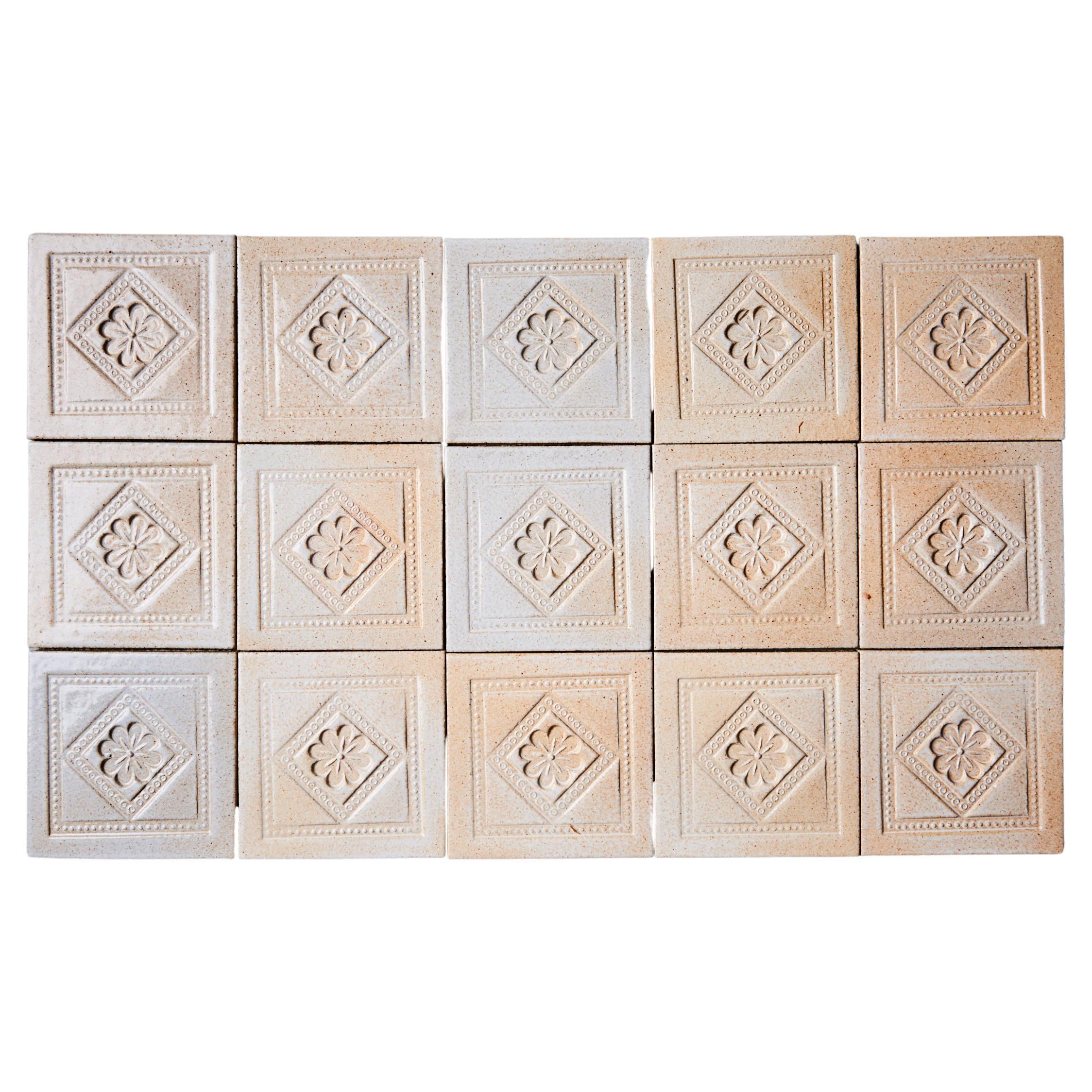 Set of 17 tiles by Roger Capron, France - 1970s. 