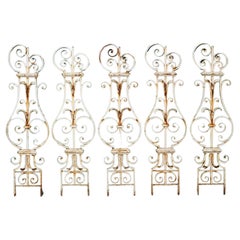 Antique Set of 17 Georgian Wrought Iron Balustrades