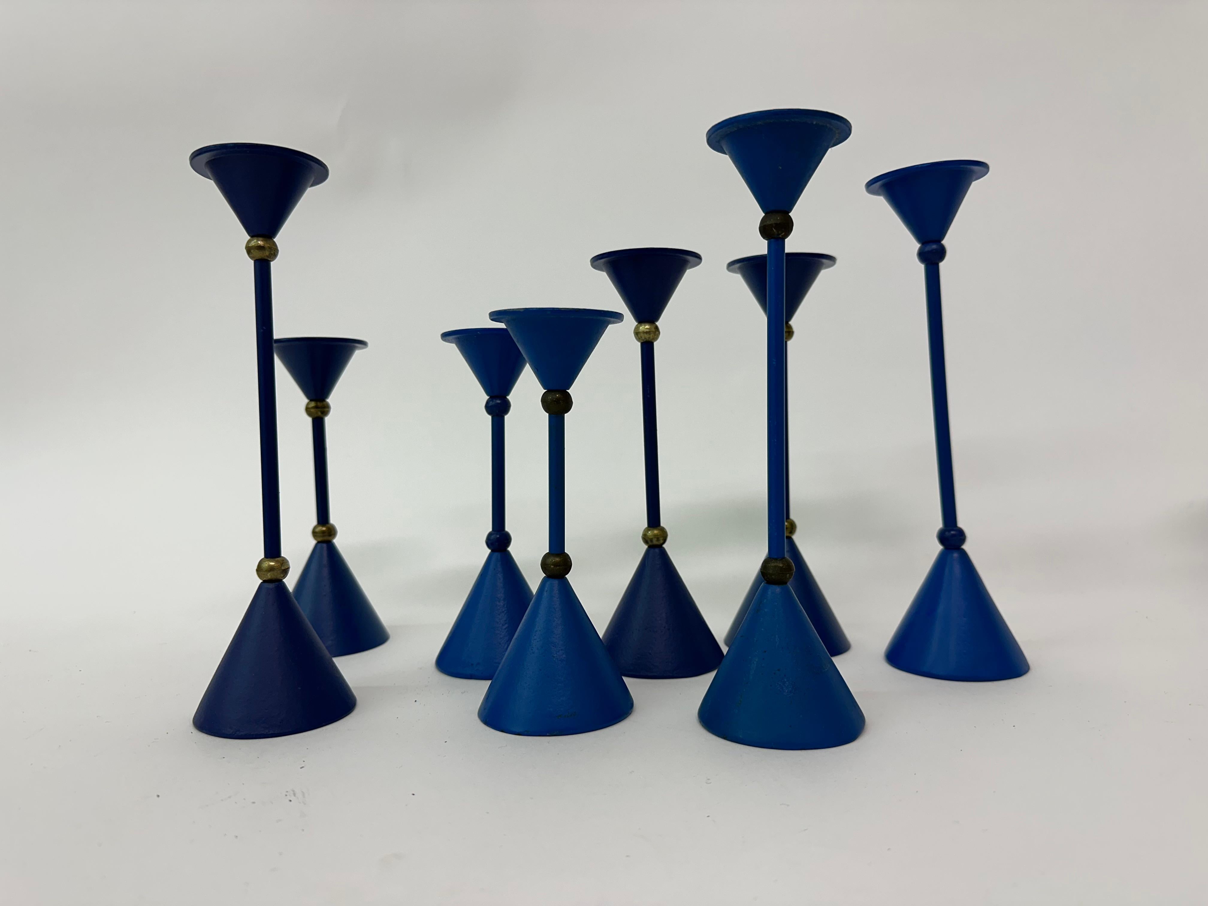 Set of 17 Memphis style Post modern candle stick , 1980’s For Sale 5