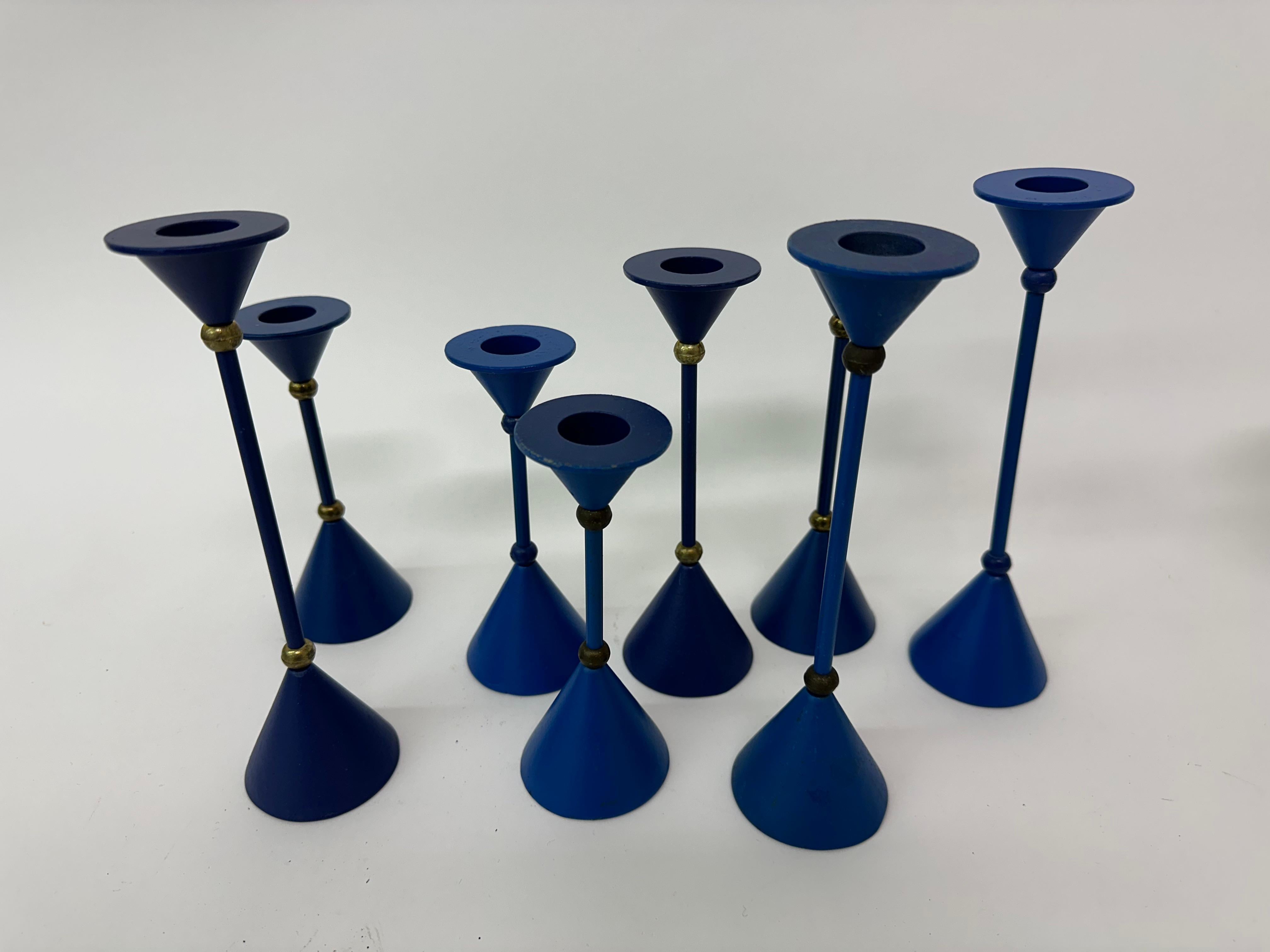 Set of 17 Memphis style Post modern candle stick , 1980’s For Sale 6