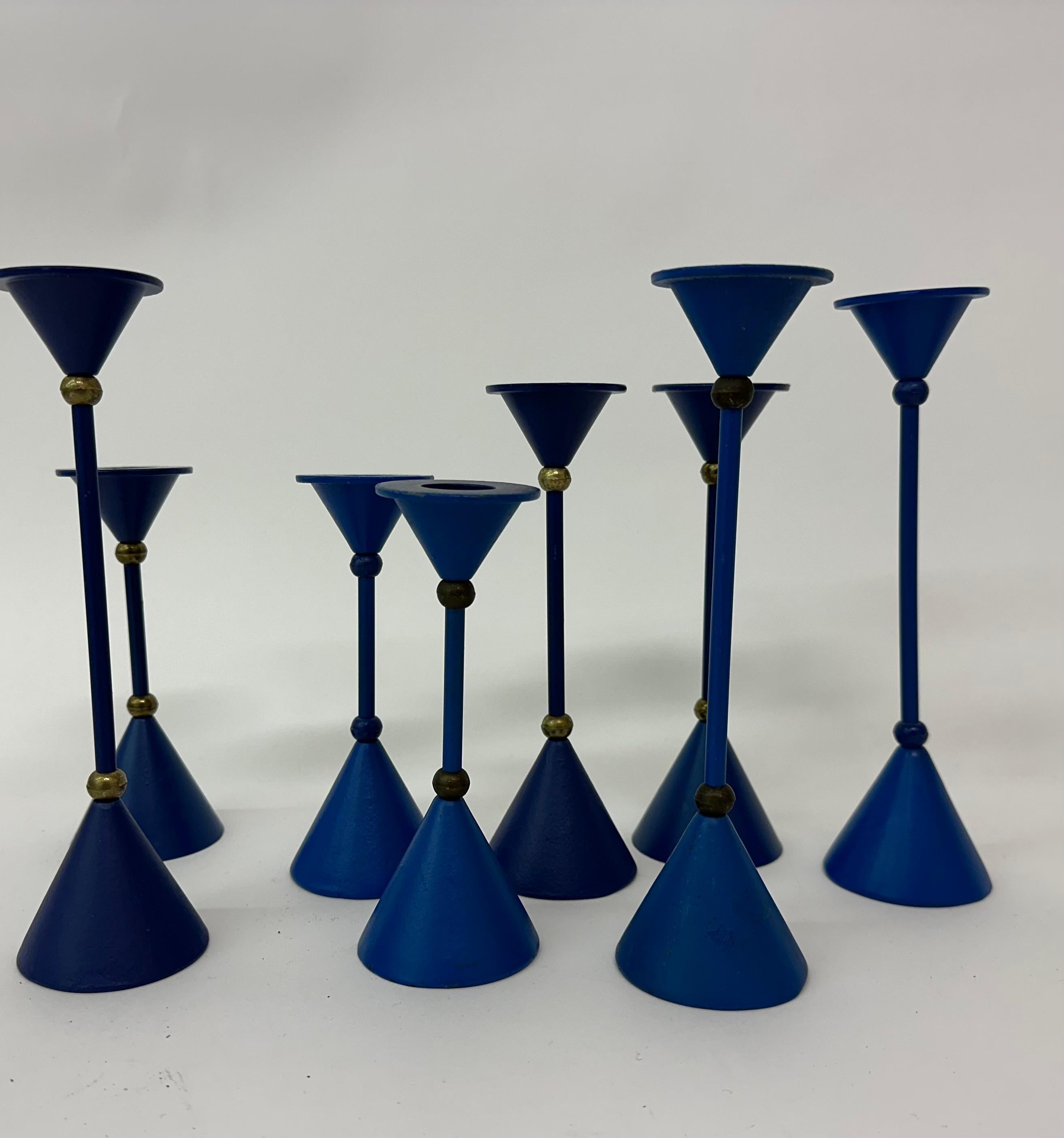 Set of 17 Memphis style Post modern candle stick , 1980’s For Sale 8