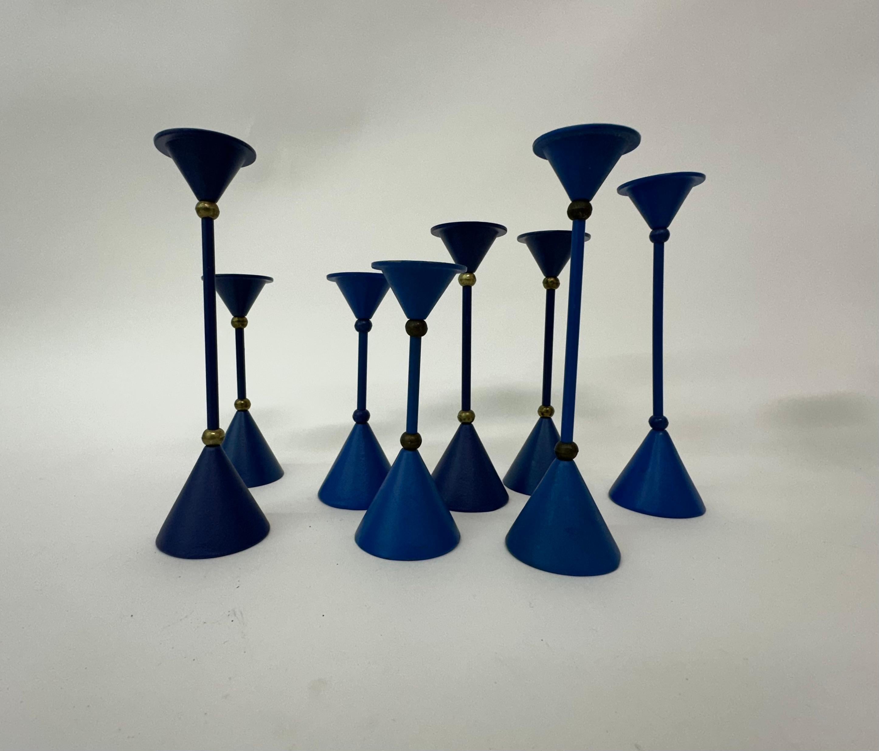 Set of 17 Memphis style Post modern candle stick , 1980’s For Sale 9