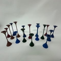 Set of 17 Memphis style Post modern candle stick , 1980’s