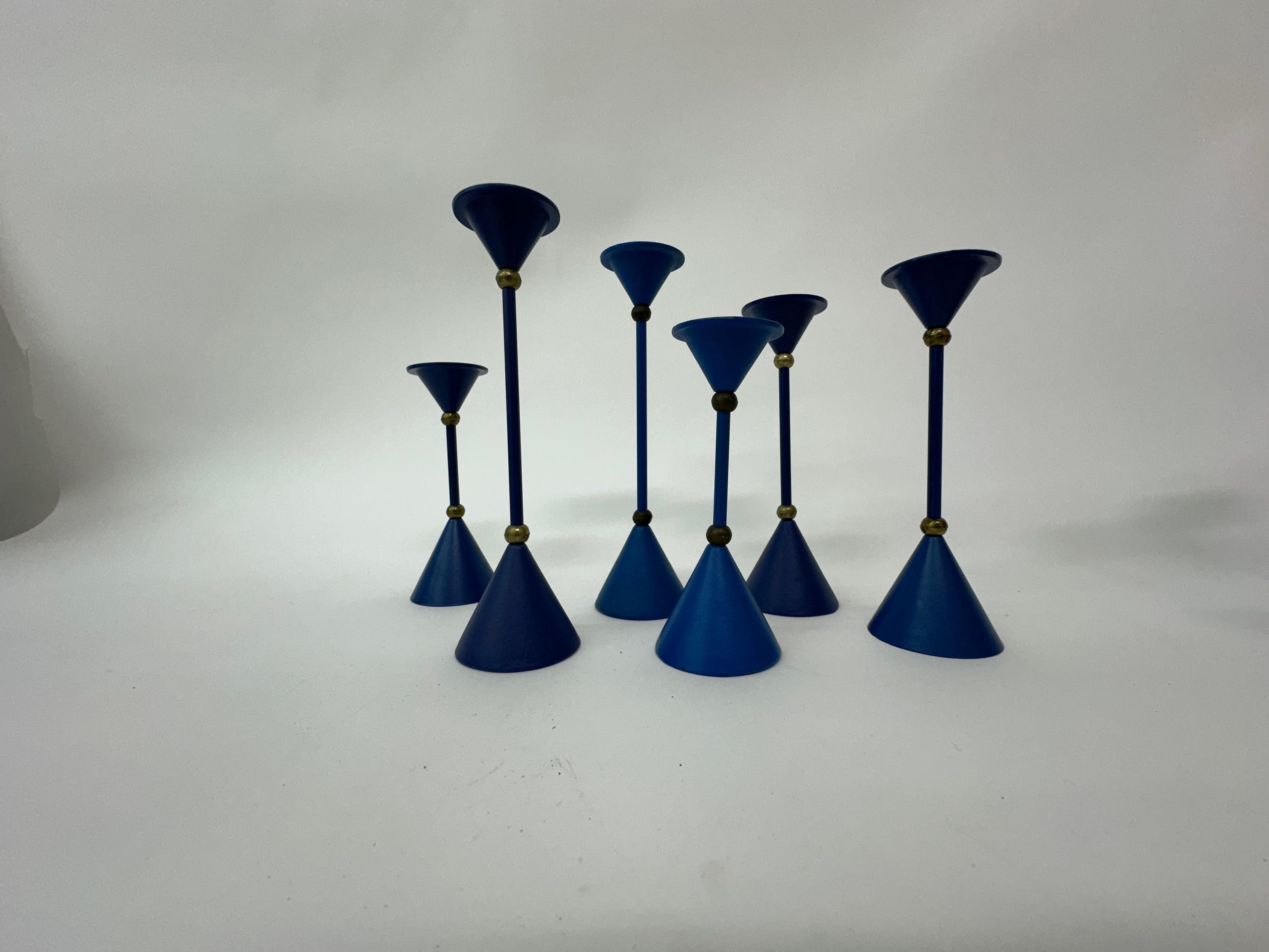 Set of 17 Memphis style Post modern candle stick , 1980’s For Sale 13