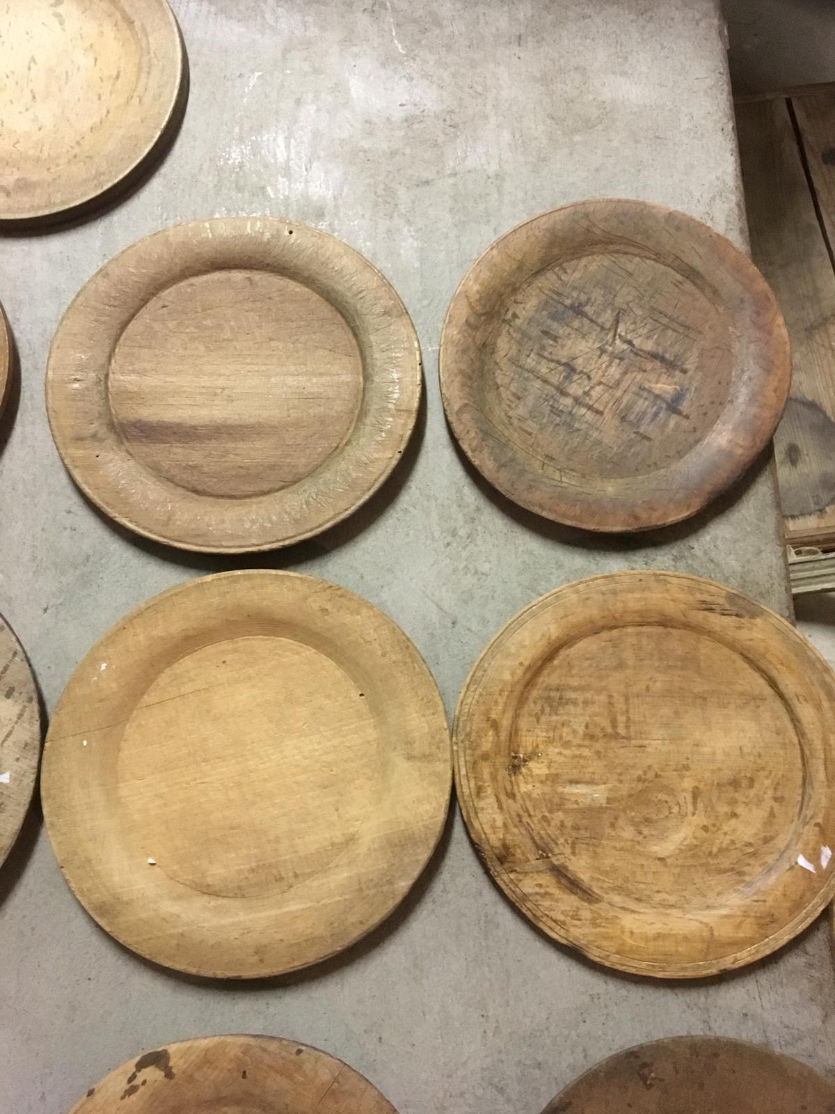Swedish Wooden Folk Art Dinner Plates or Trays 7
