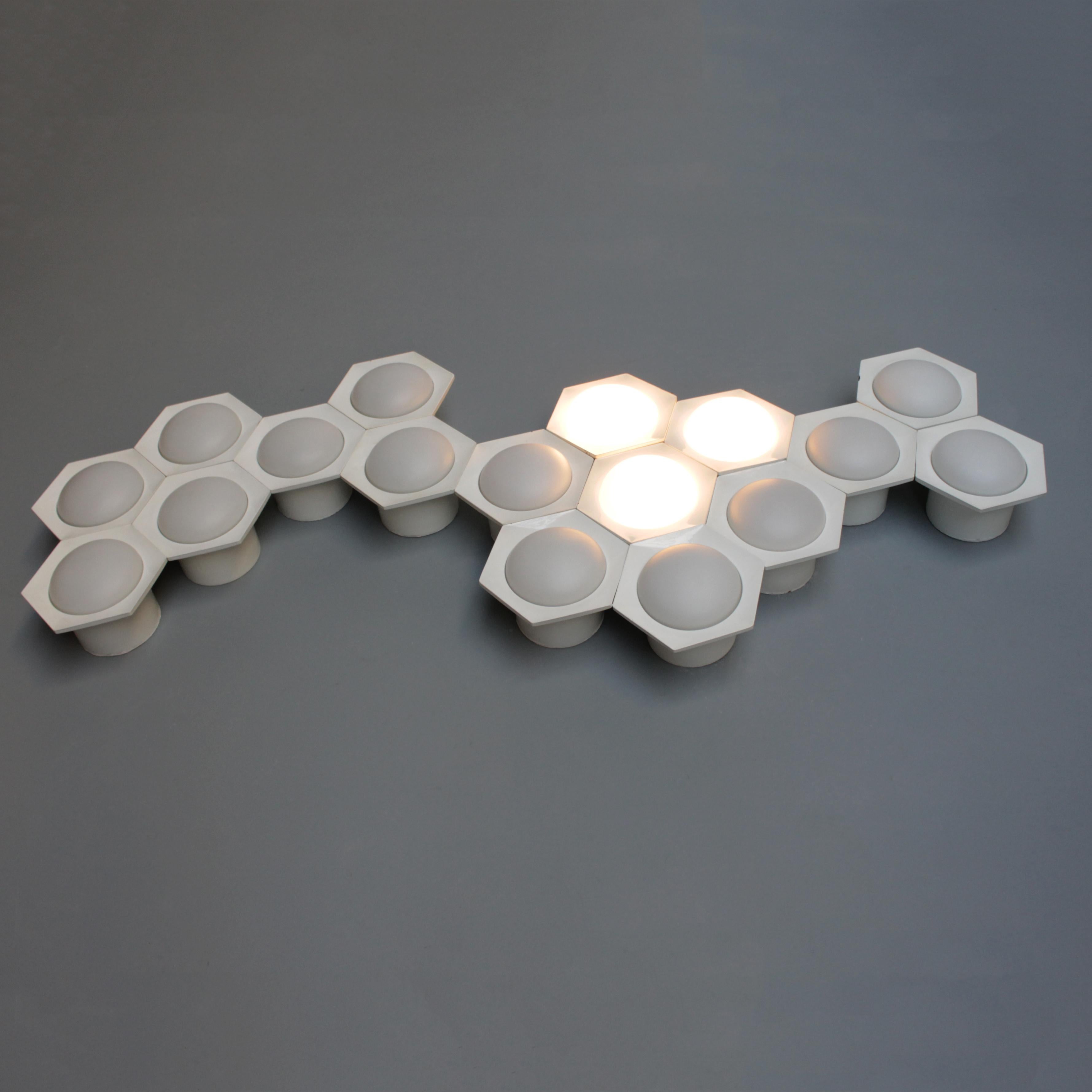 Late 20th Century Set of 17 Wall Lights Hexagon by Raak Amsterdam