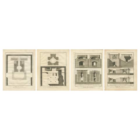 Set of 1770s Cannon Foundry Engravings from Diderot’s Encyclopédie, France