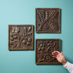 Set of 17th Century English Carved Oak Foliage Panels