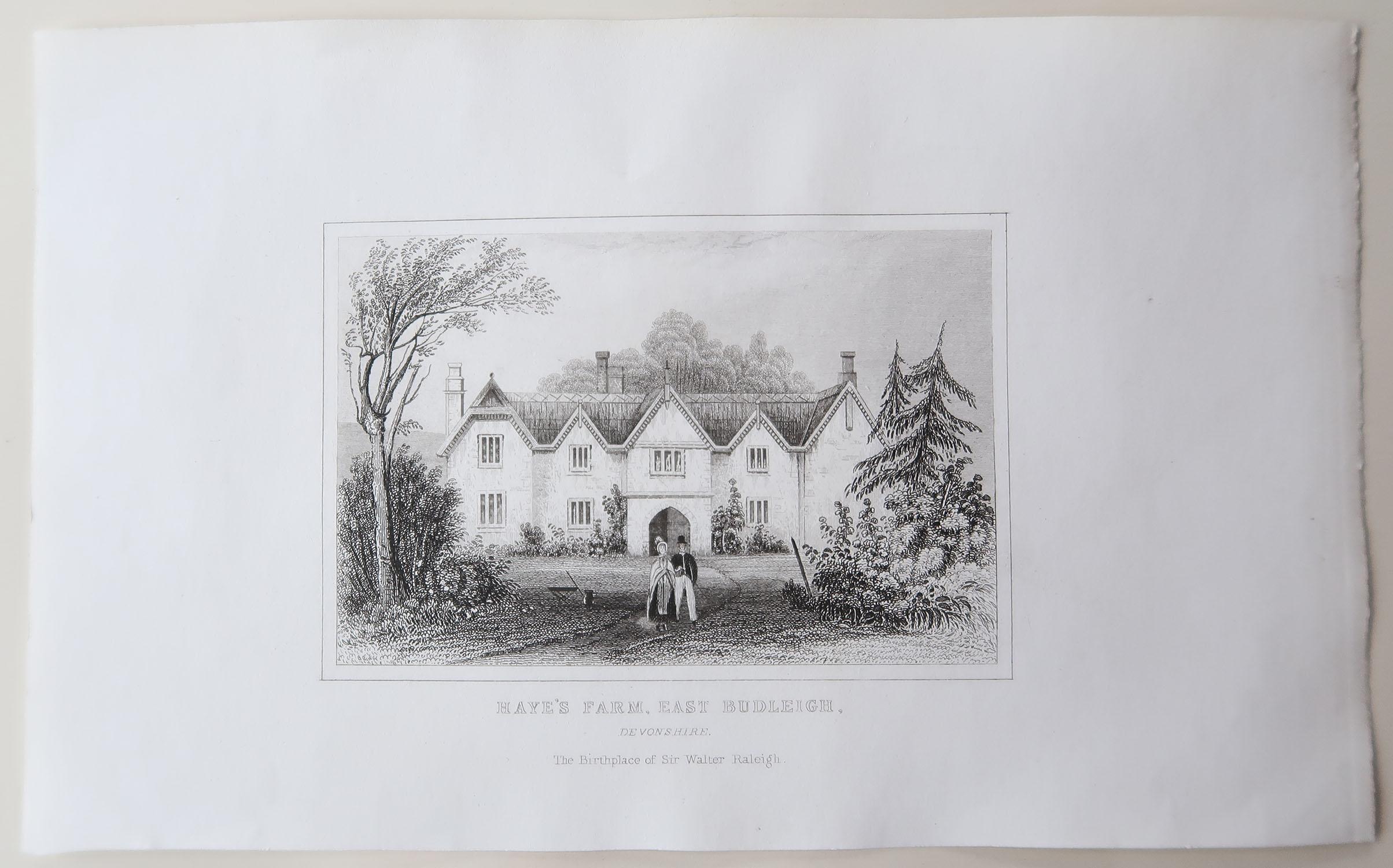 Rustic Set of 18 Antique Prints of English Country Cottages, circa 1840