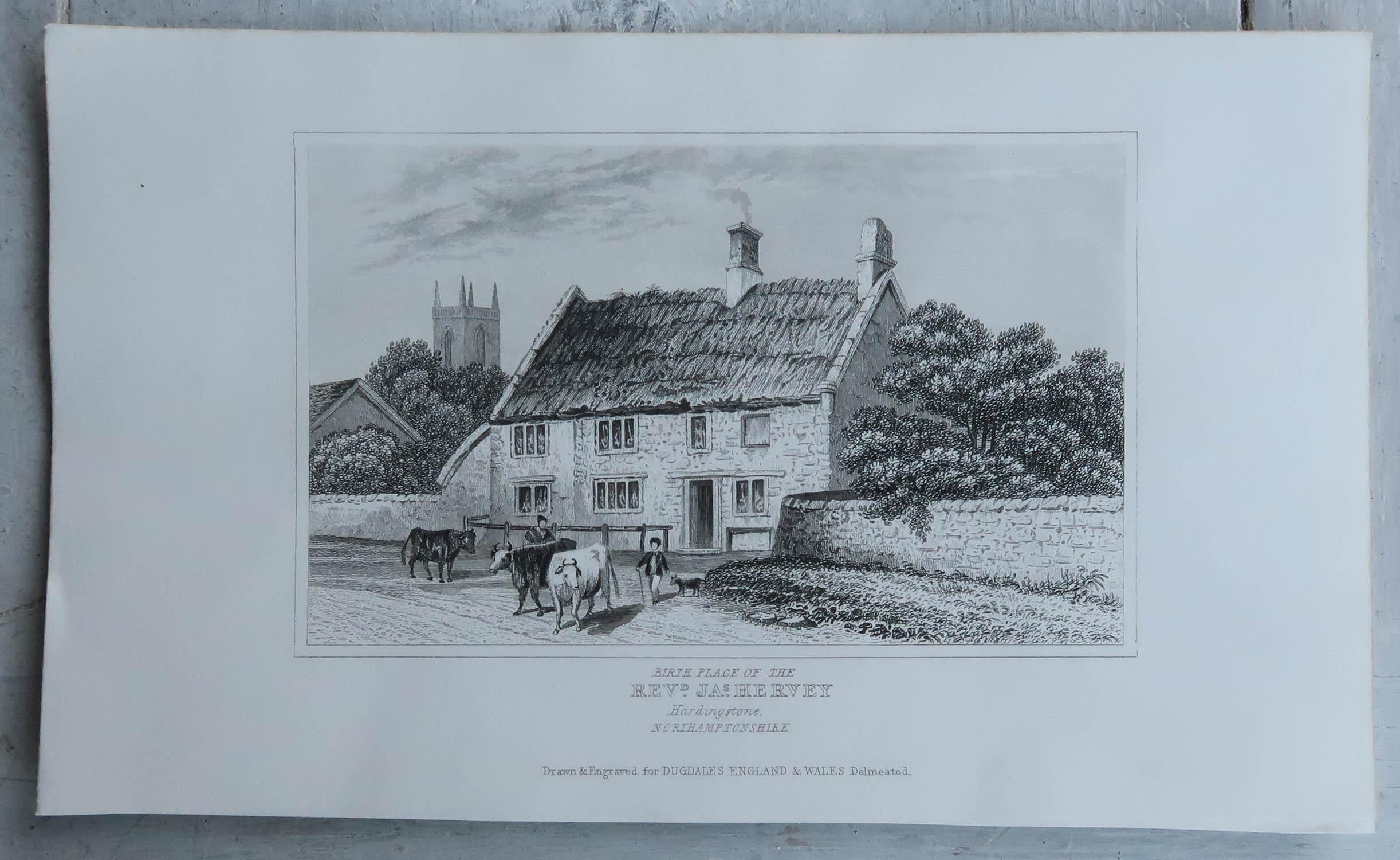 Mid-19th Century Set of 18 Antique Prints of English Country Cottages, circa 1840 For Sale