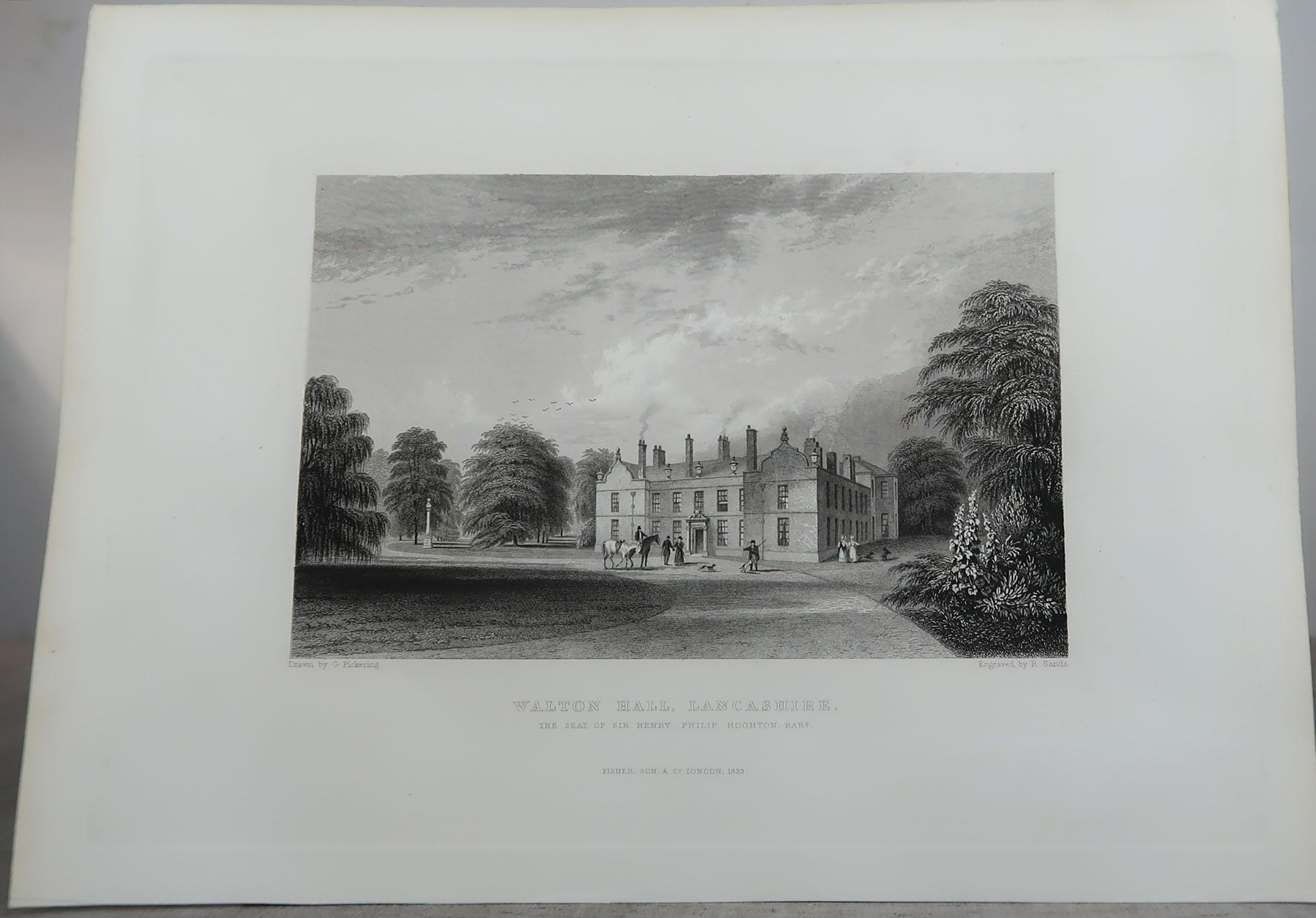 Georgian Set of 18 Antique Prints of English Country Houses and Gardens, circa 1830