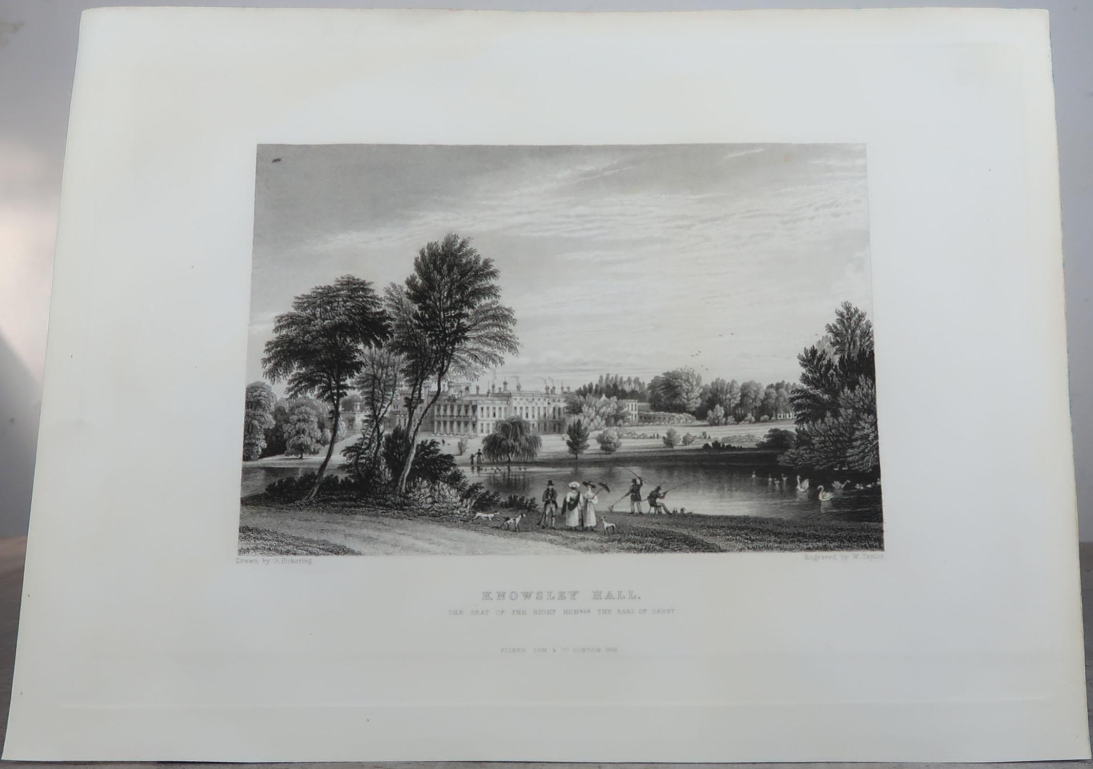 Other Set of 18 Antique Prints of English Country Houses and Gardens, circa 1830