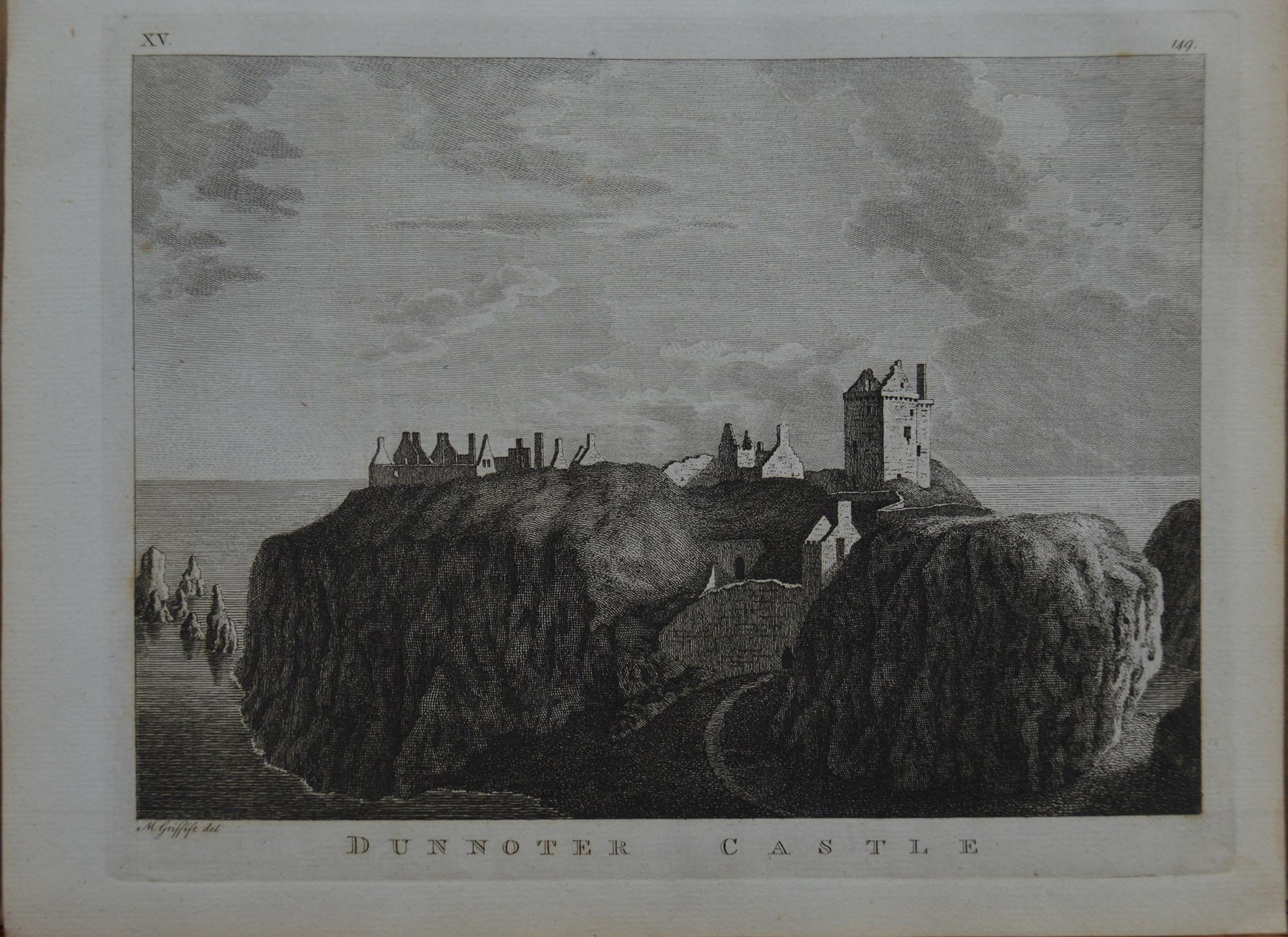 Glorious set of 18 prints of Scottish Castles

Copper-plate engravings mainly after drawings by Moses Griffiths.

Published by Benjamin White, London, circa 1770

Unframed.

A few of them have minor foxing

The measurement given is the