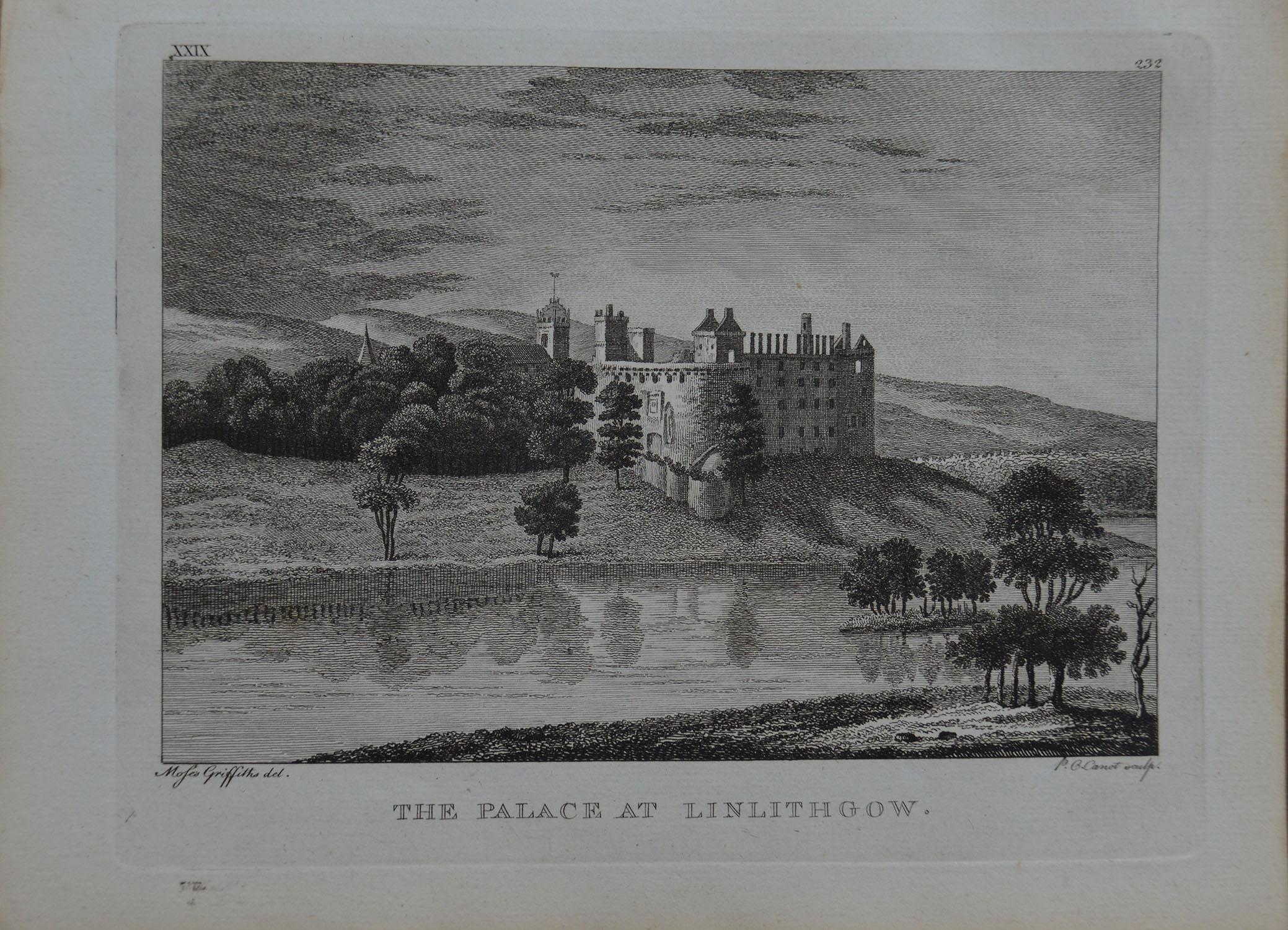 English Set of 18 Antique Prints of Scottish Castles, circa 1770