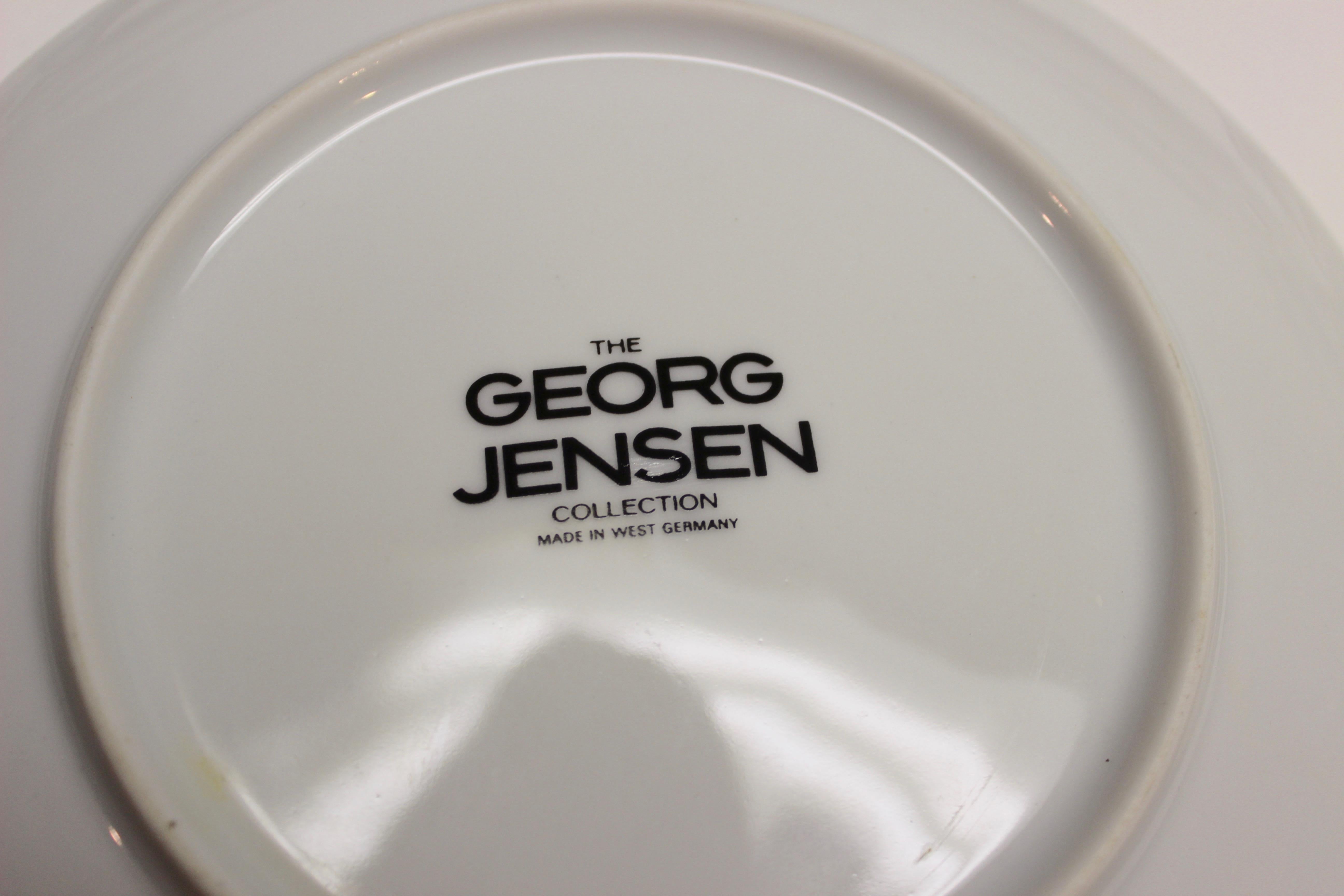 German Set of 18 Black and White Georg Jensen Plates