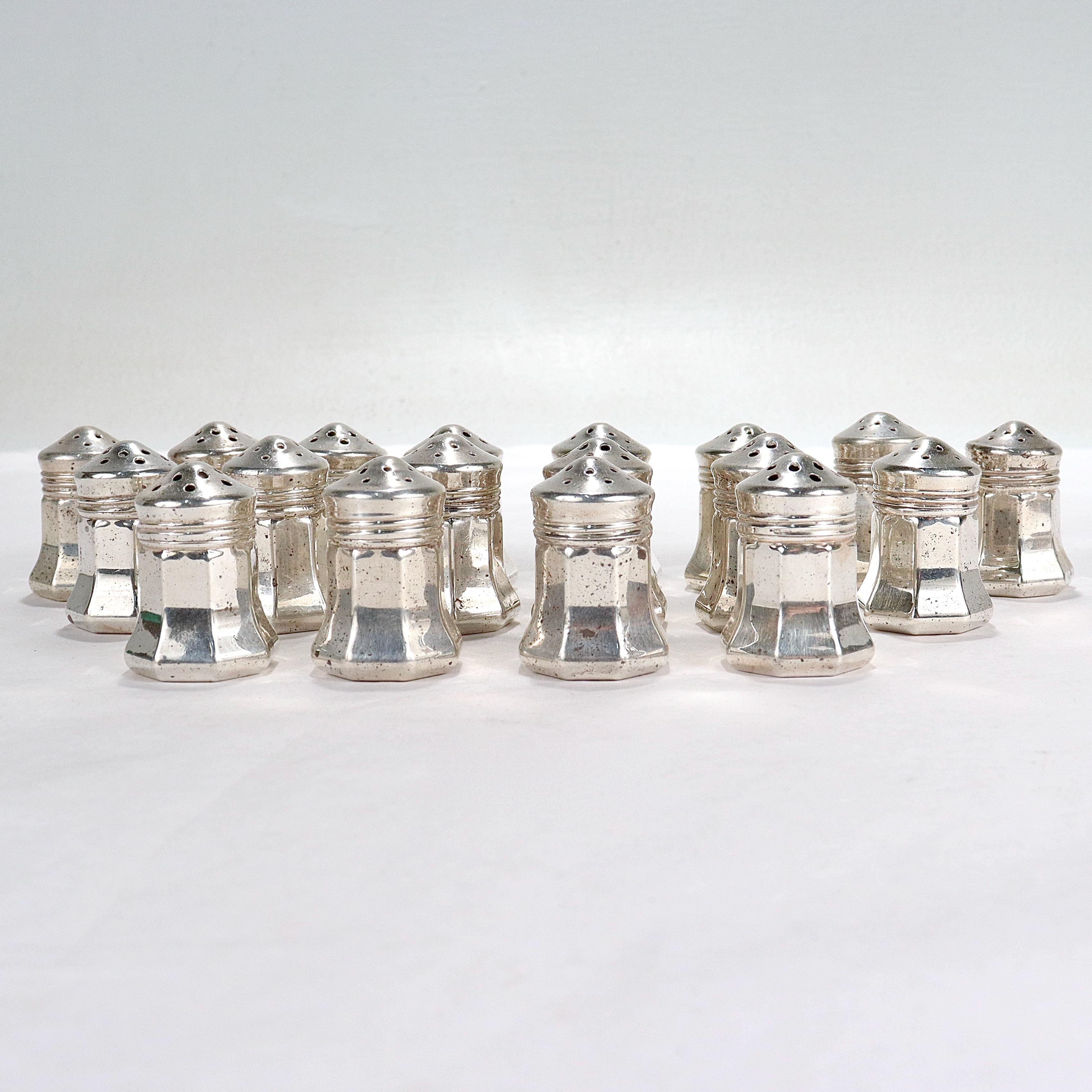 mini silver salt and pepper shakers