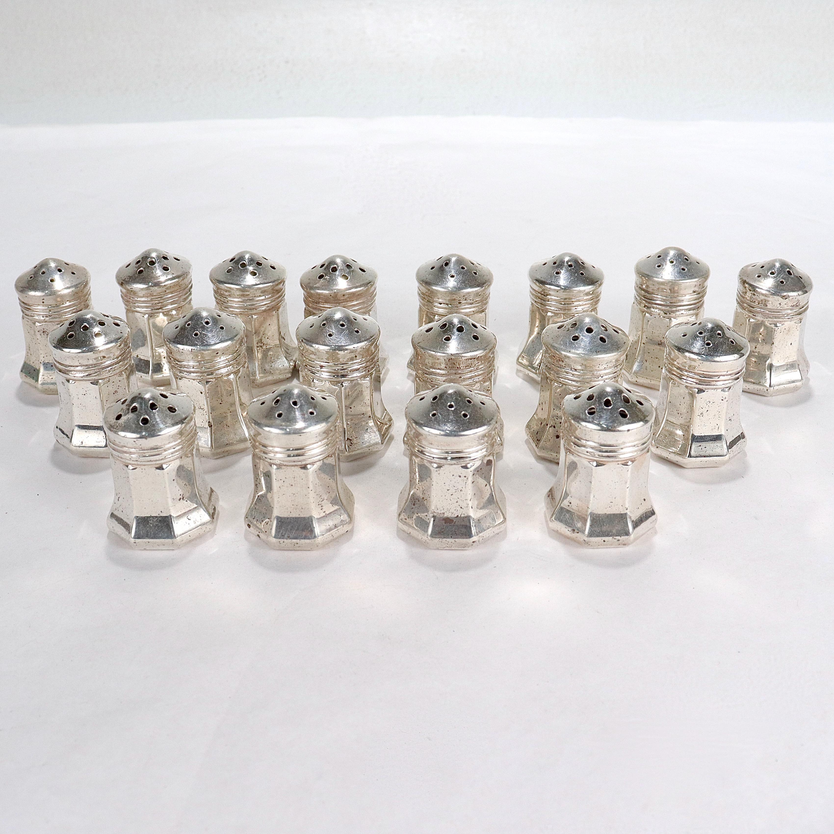 Modern Set of 18 Cartier Sterling Silver Individual Salt & Pepper Shakers For Sale